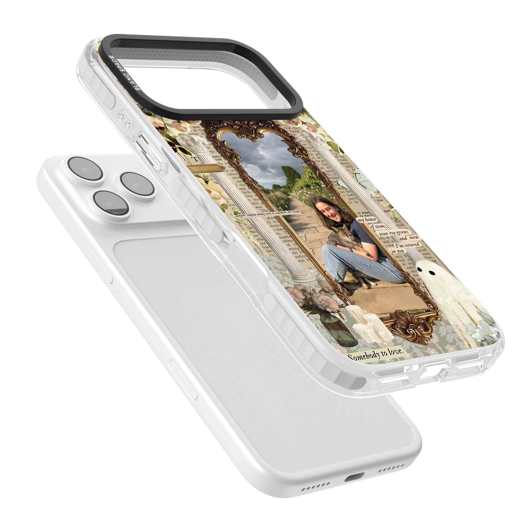 Personalised Soft Vintage Frame iPhone 17 Pro Impact Clear Phone Case Colours