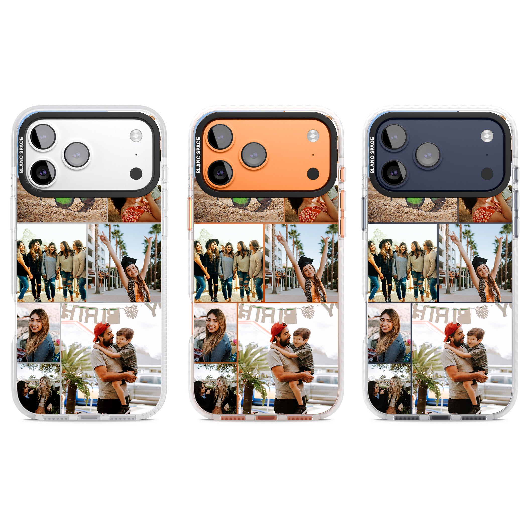 Personalised Photo Grid iPhone 17 Pro Impact Clear Phone Case APT Impact Protection