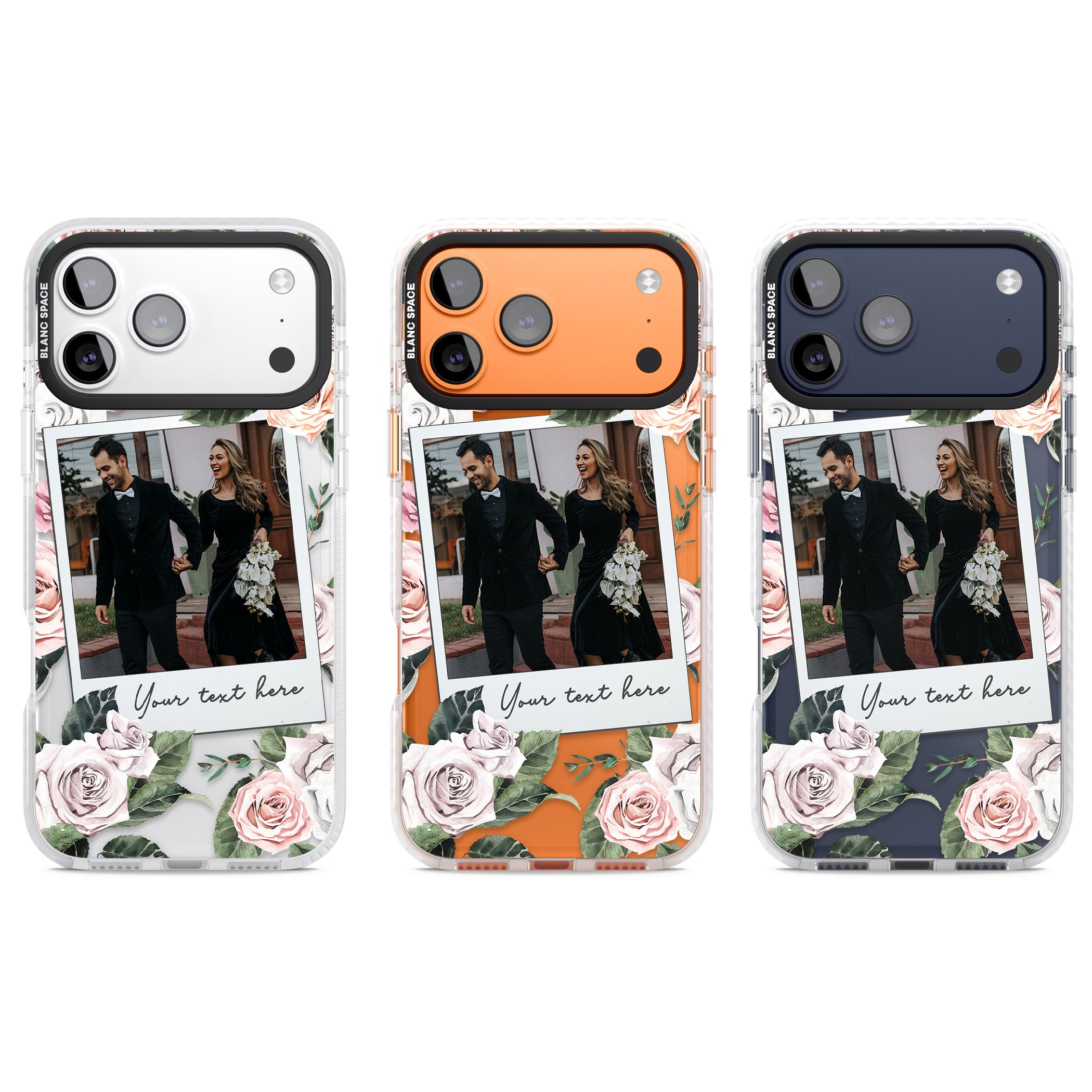 Personalised Floral Instant Camera Photo iPhone 17 Pro Impact Clear Phone Case APT Impact Protection