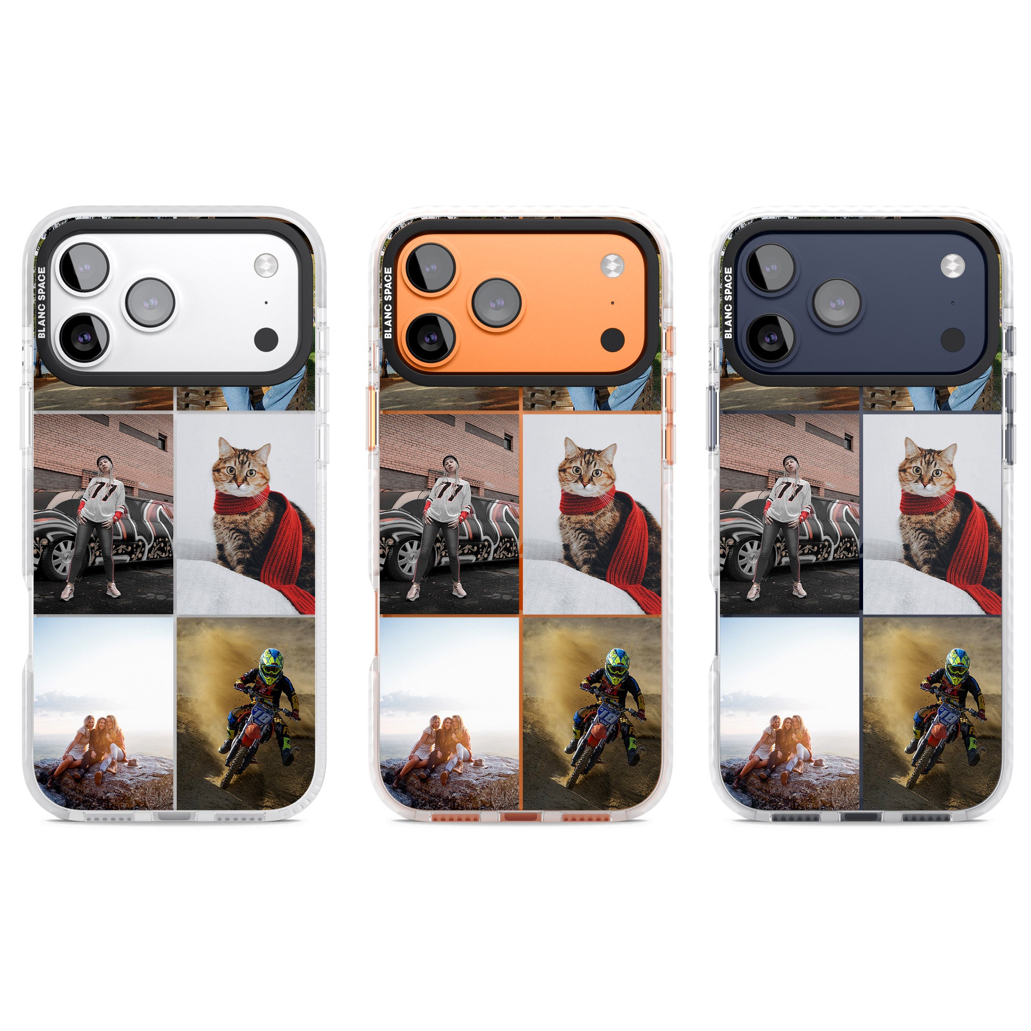 Personalised 6 Photo Grid iPhone 17 Pro Impact Clear Phone Case APT Impact Protection
