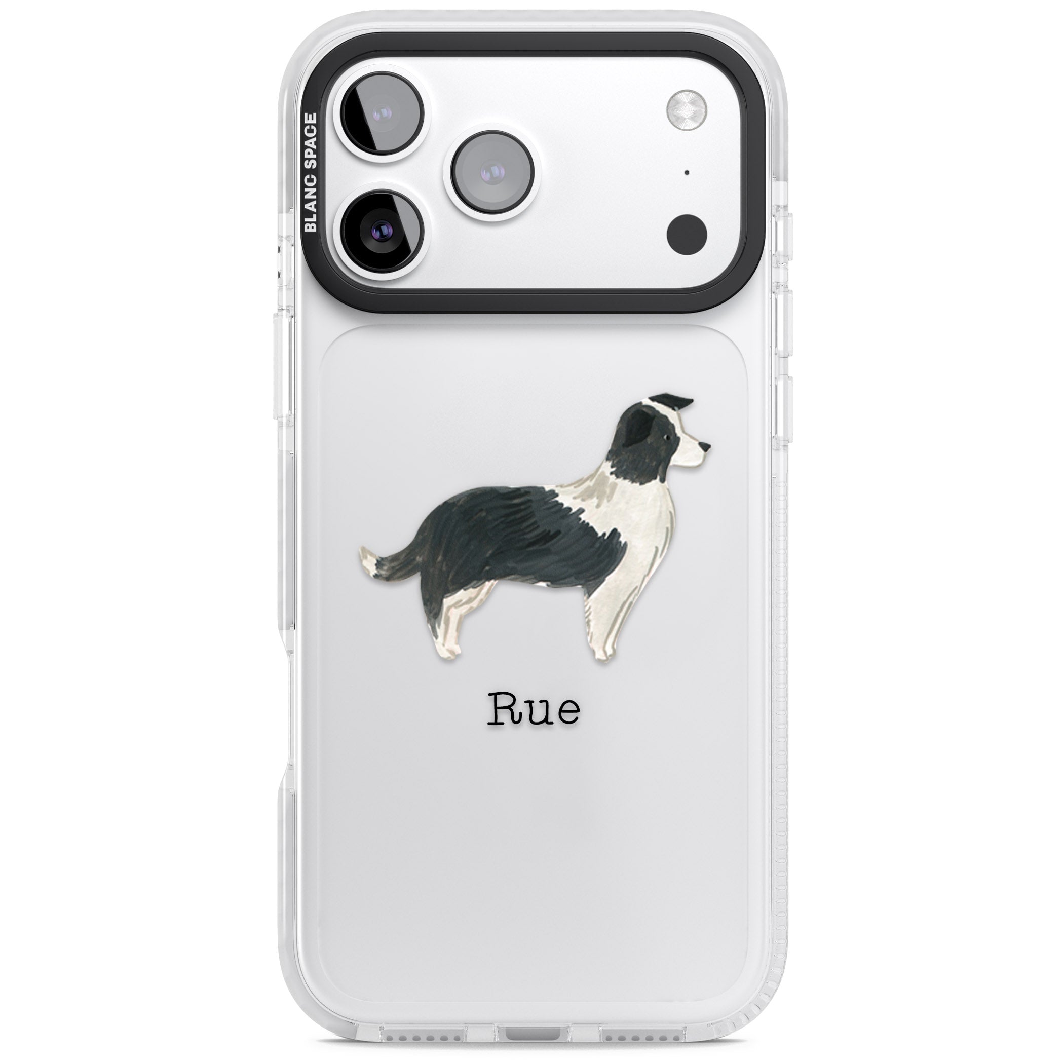 Personalised Border Collie iPhone 17 Pro Impact Clear Phone Case