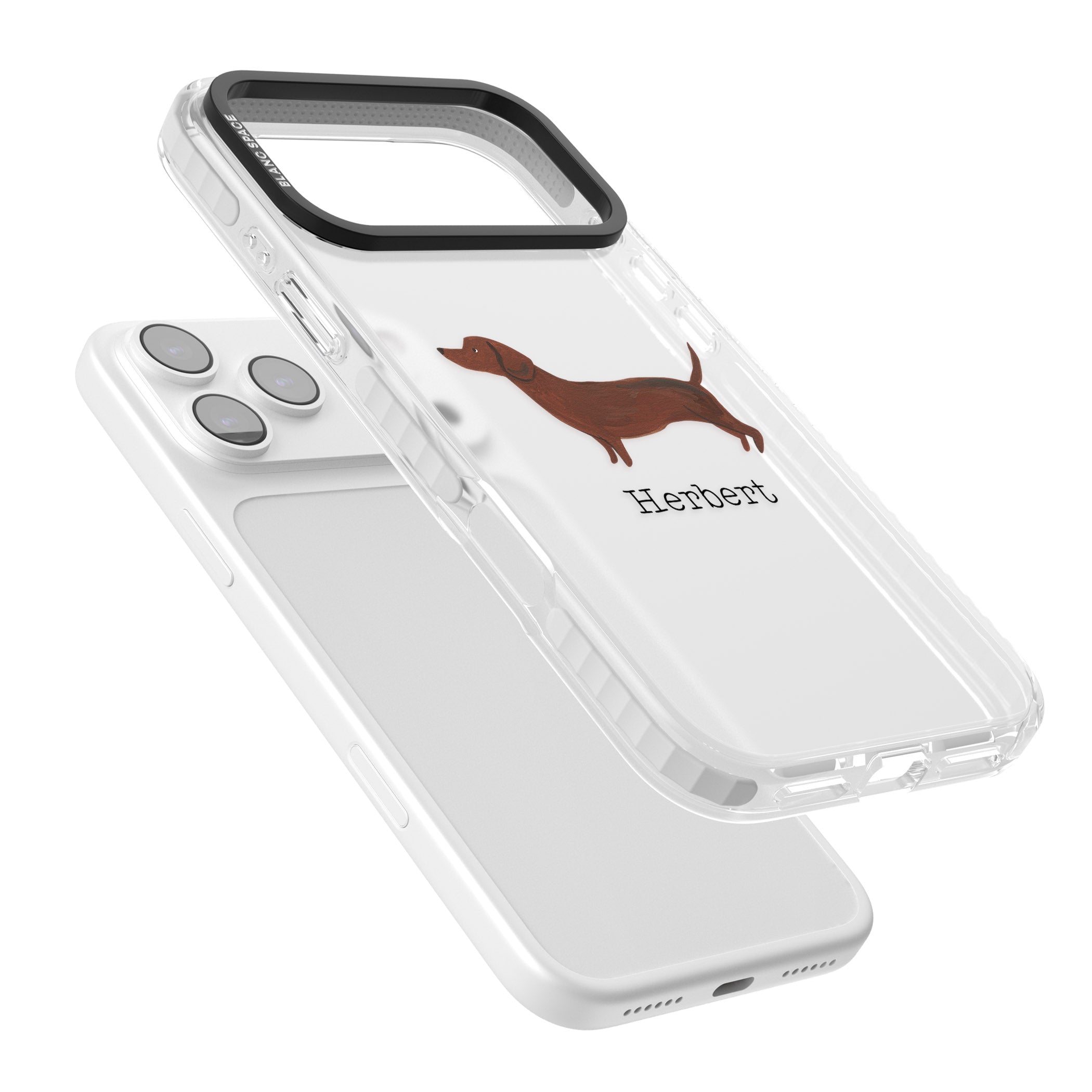 Personalised Sausage Dog iPhone 17 Pro Impact Clear Phone Case Colours