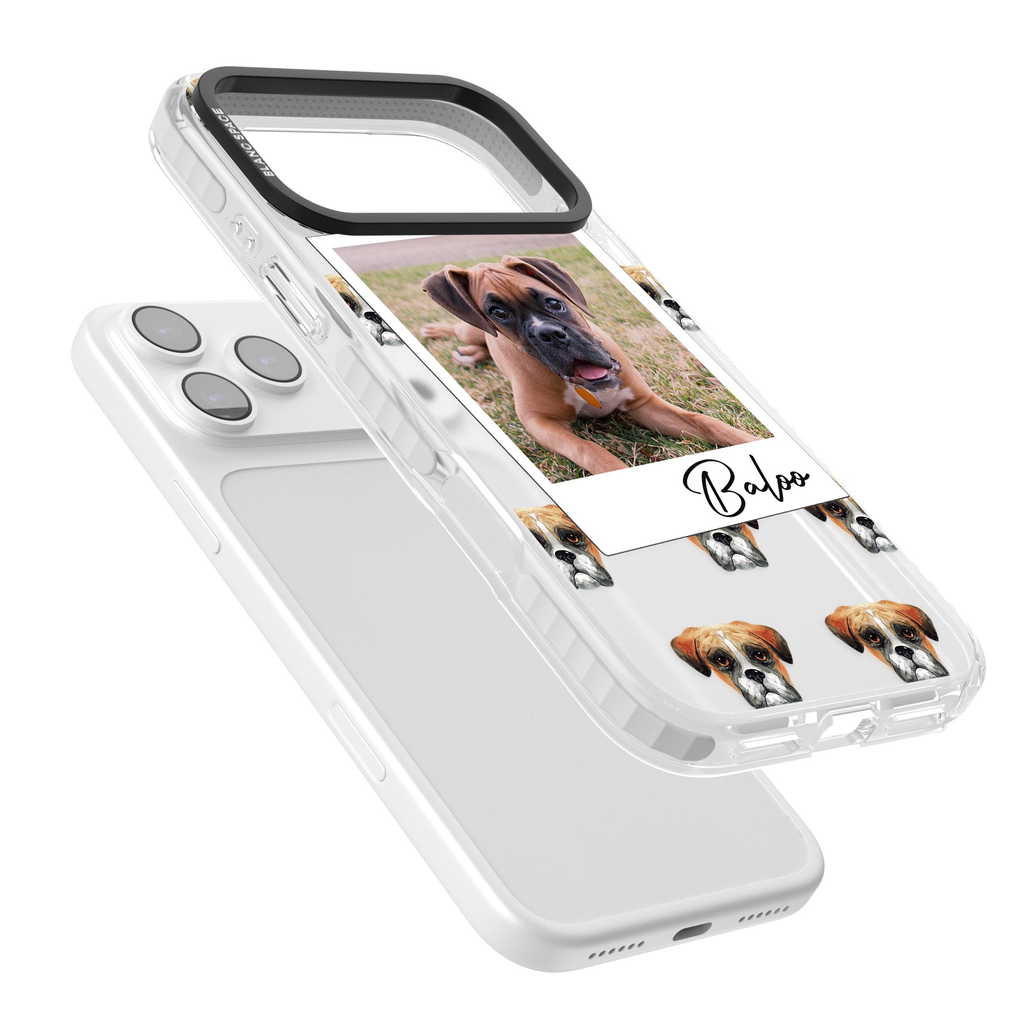 Personalised Boxer Instant Camera Photo iPhone 17 Pro Impact Clear Phone Case Colours