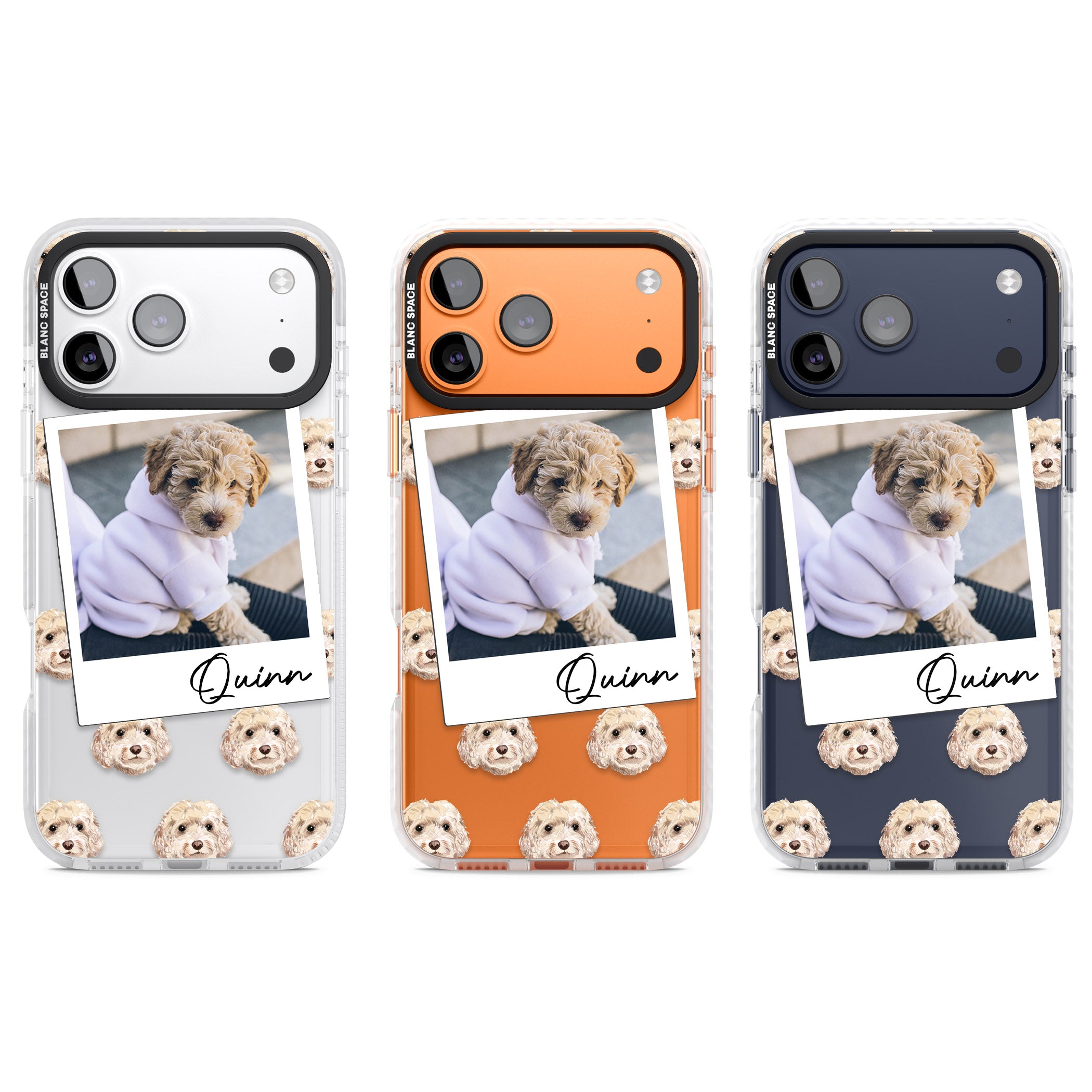 Personalised Cream Cockapoo Instant Camera Photo iPhone 17 Pro Impact Clear Phone Case APT Impact Protection
