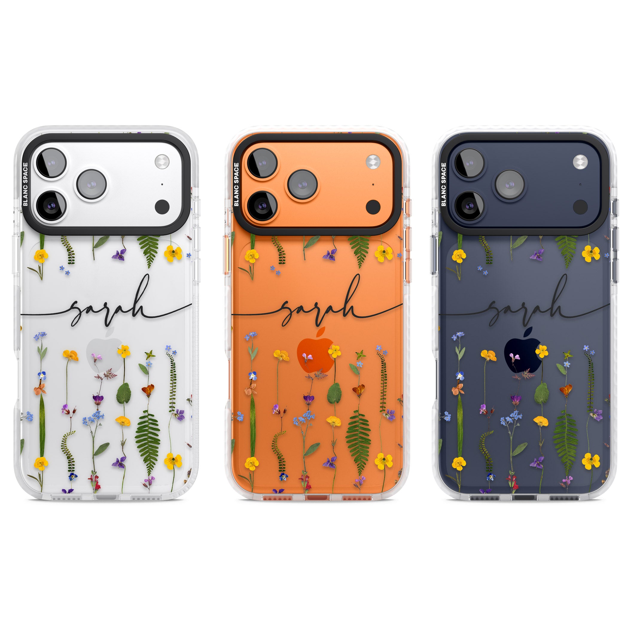 Personalised Wildflower Chain iPhone 17 Pro Impact Clear Phone Case APT Impact Protection