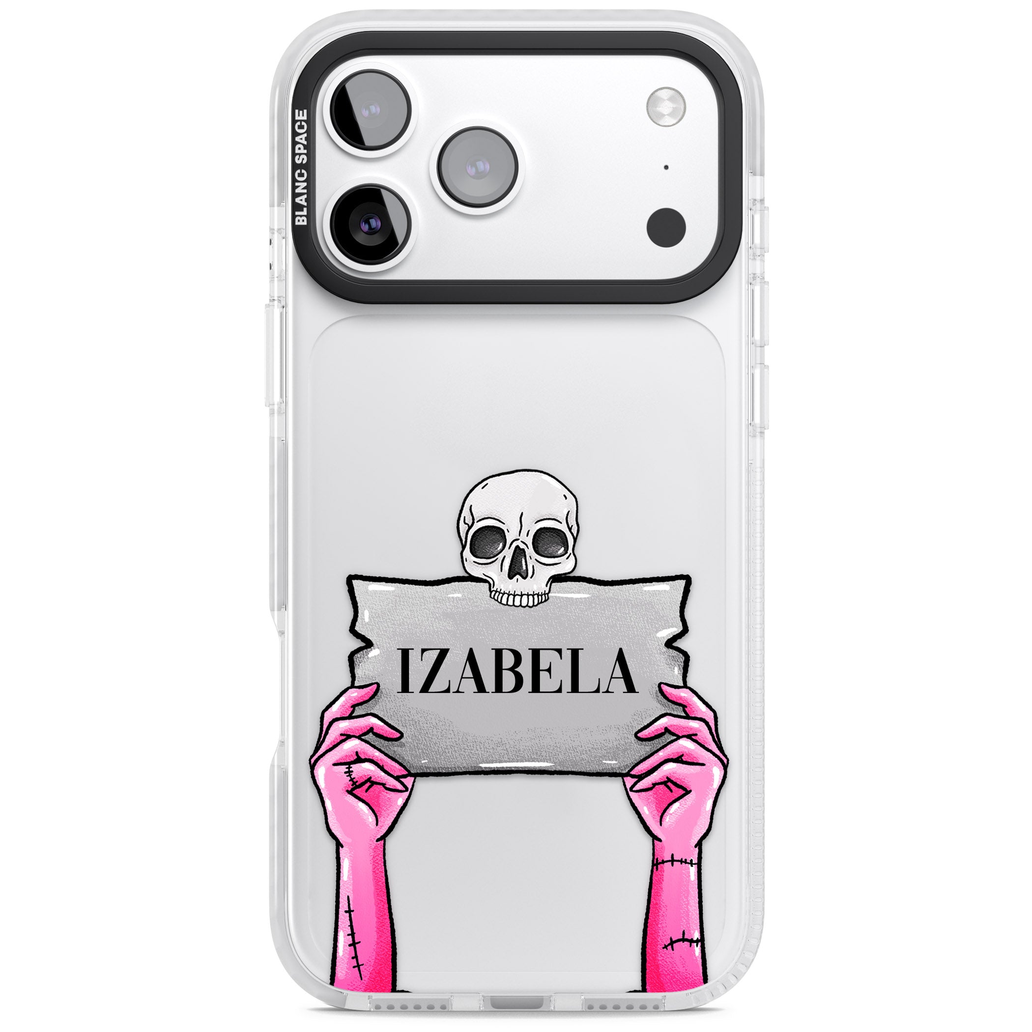 Personalised Grave Plaque iPhone 17 Pro Impact Clear Phone Case