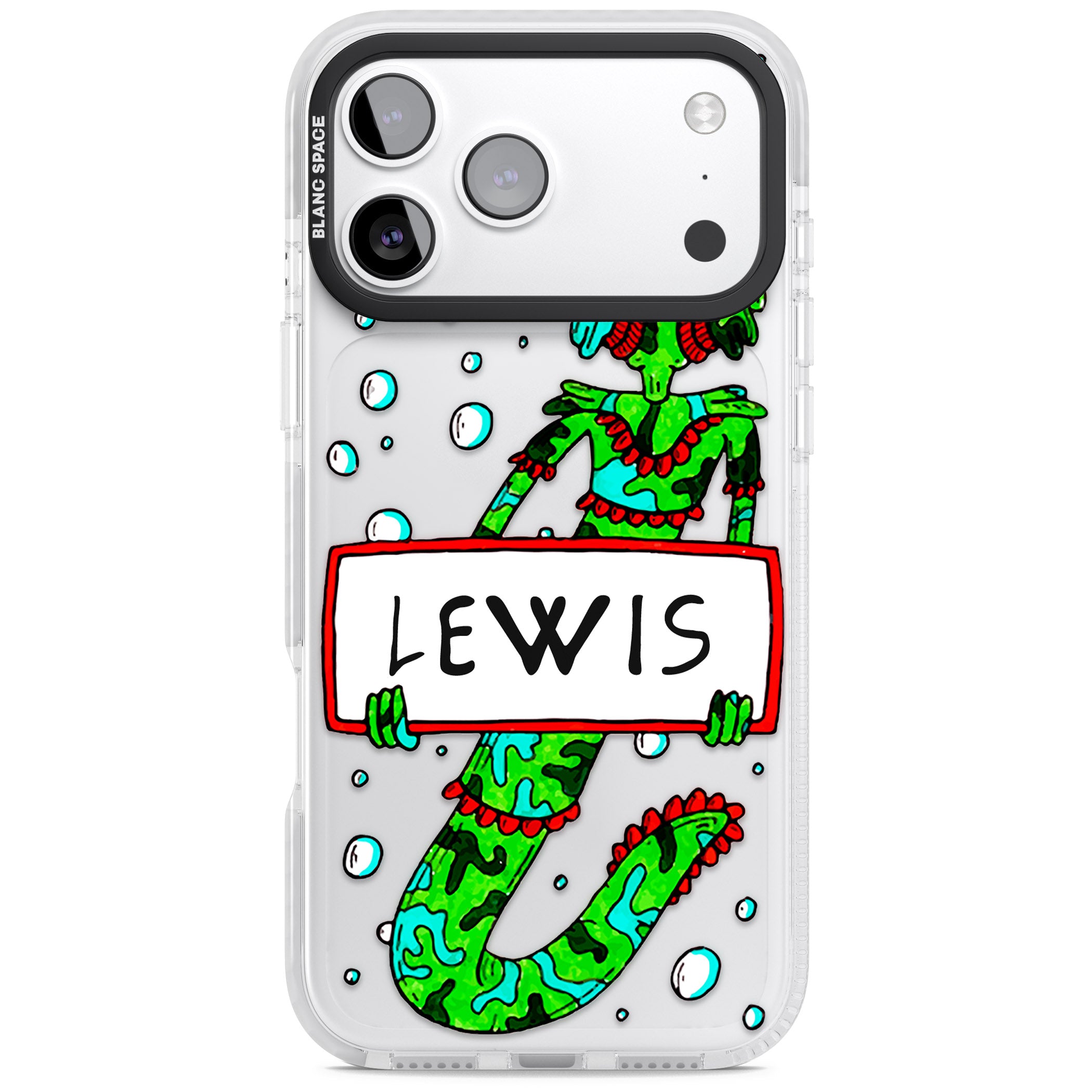 Personalised Fish Boy iPhone 17 Pro Impact Clear Phone Case