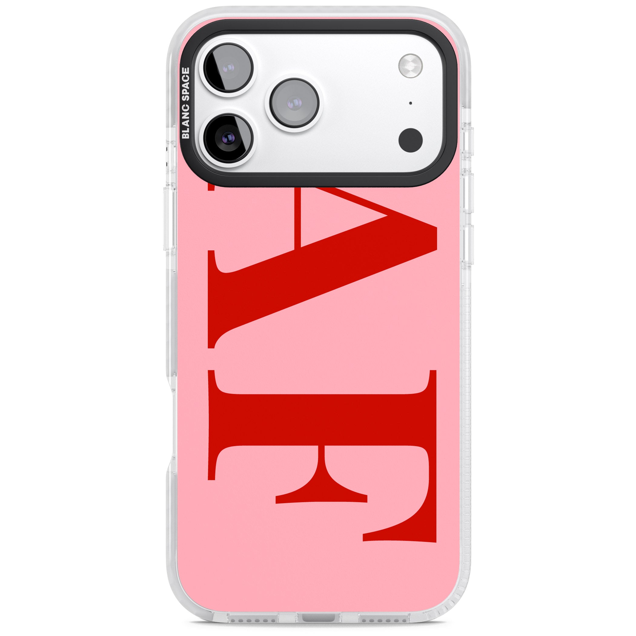 Personalised Red & Pink Letters iPhone 17 Pro Impact Clear Phone Case