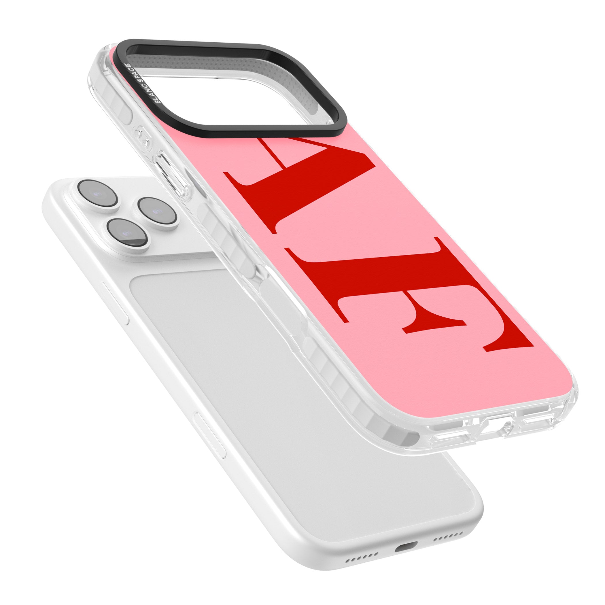 Personalised Red & Pink Letters iPhone 17 Pro Impact Clear Phone Case Colours