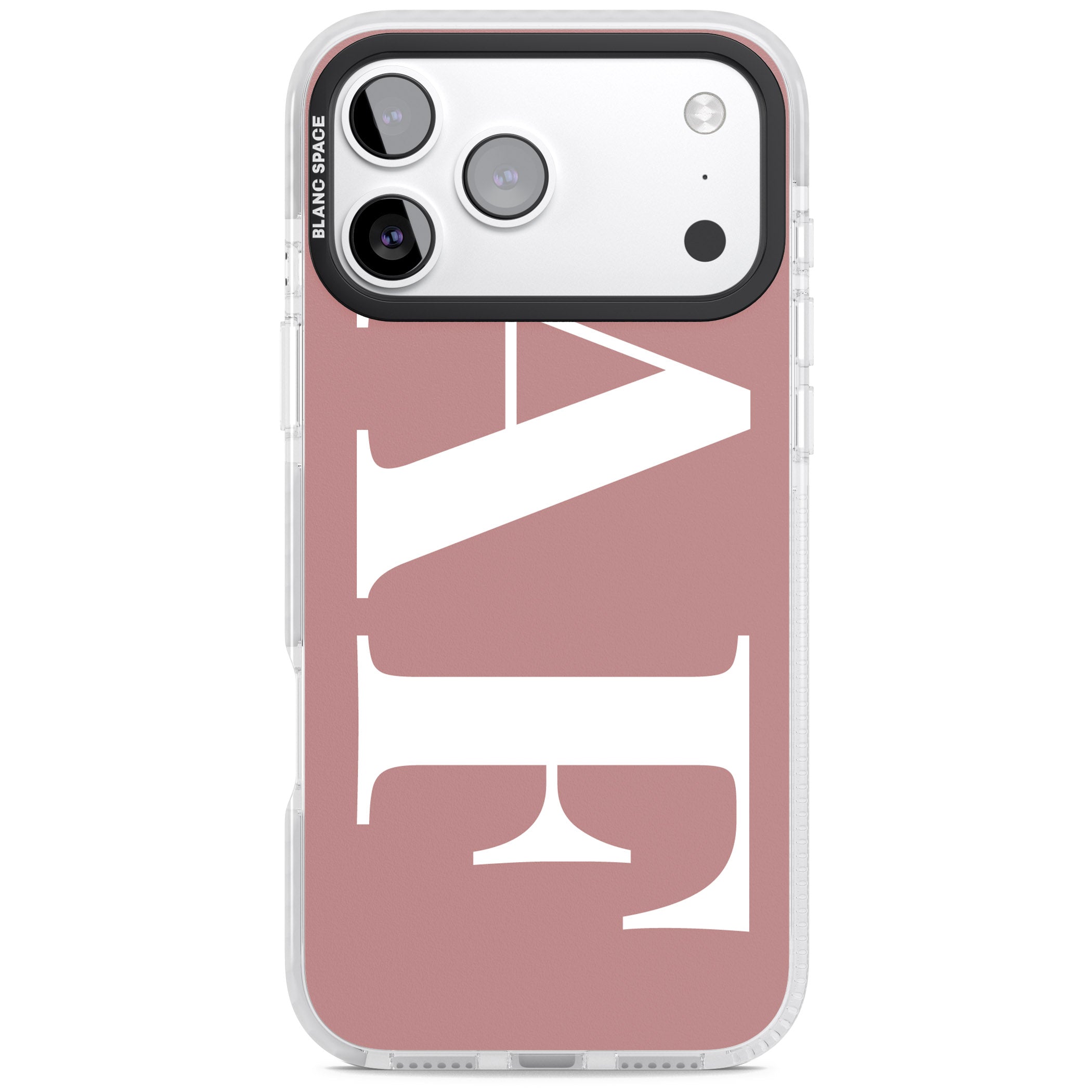 Personalised White & Rose Letters iPhone 17 Pro Impact Clear Phone Case