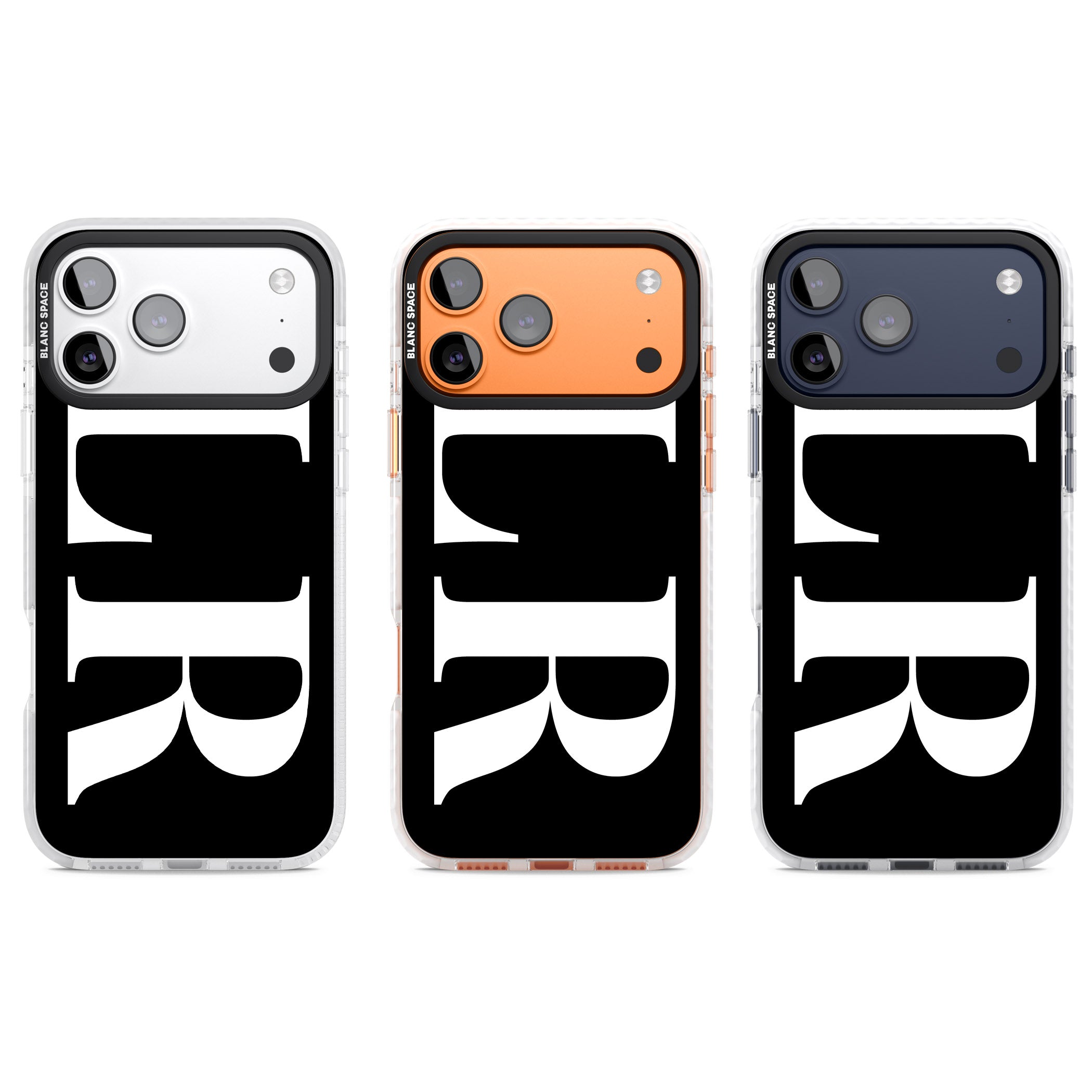 Personalised White & Black Letters iPhone 17 Pro Impact Clear Phone Case APT Impact Protection