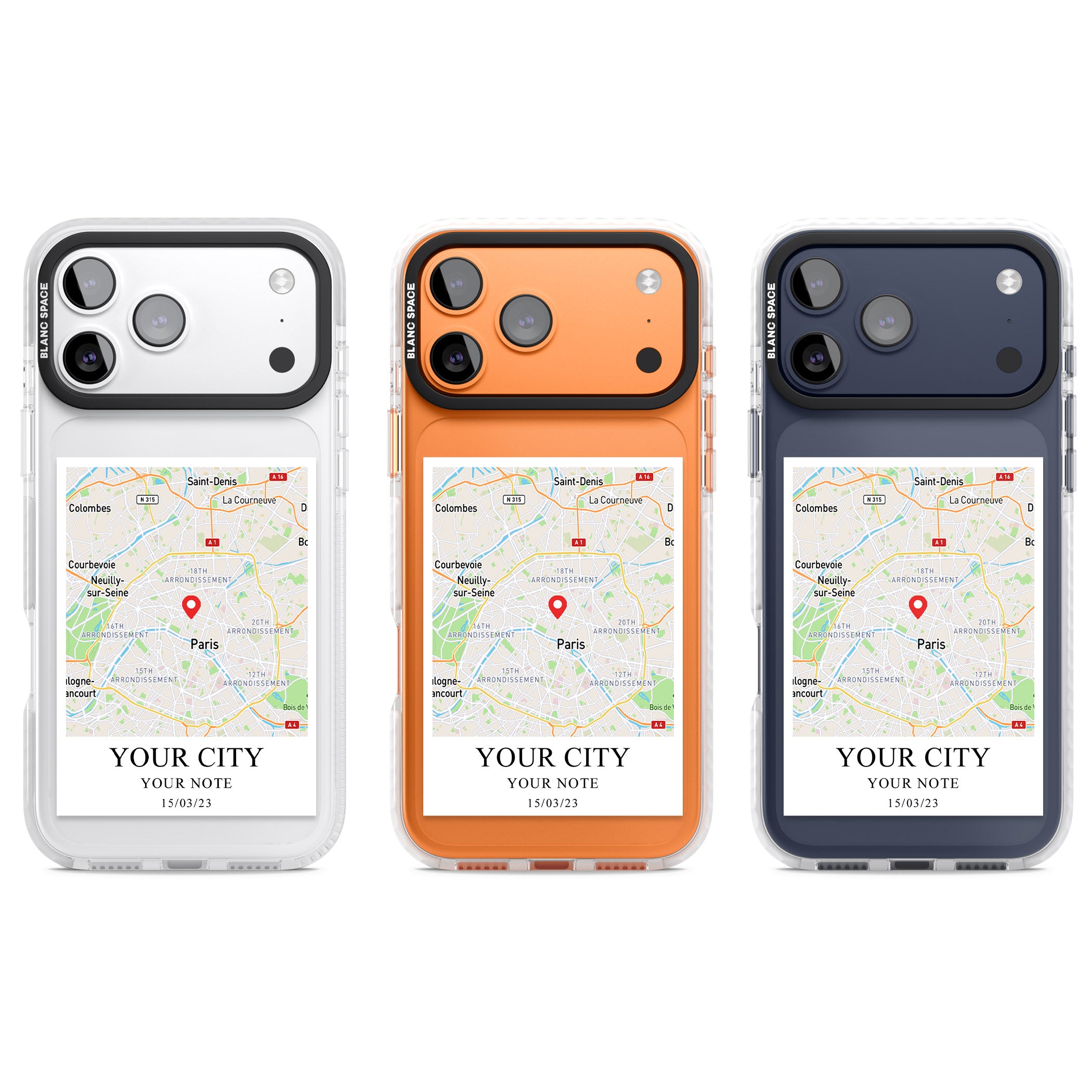 Personalised World Map iPhone 17 Pro Impact Clear Phone Case APT Impact Protection