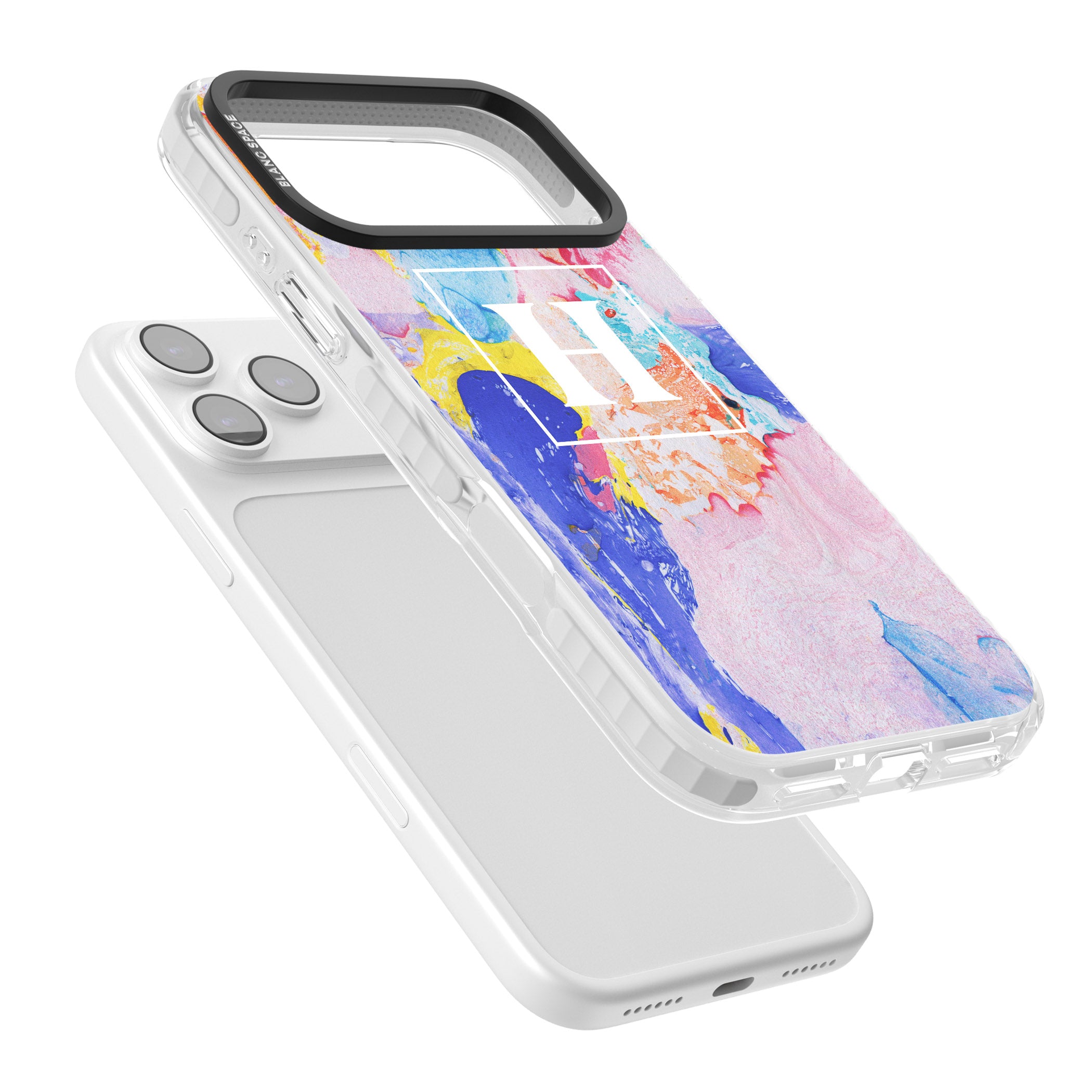 Personalised Pastel Marble Mix iPhone 17 Pro Impact Clear Phone Case Colours