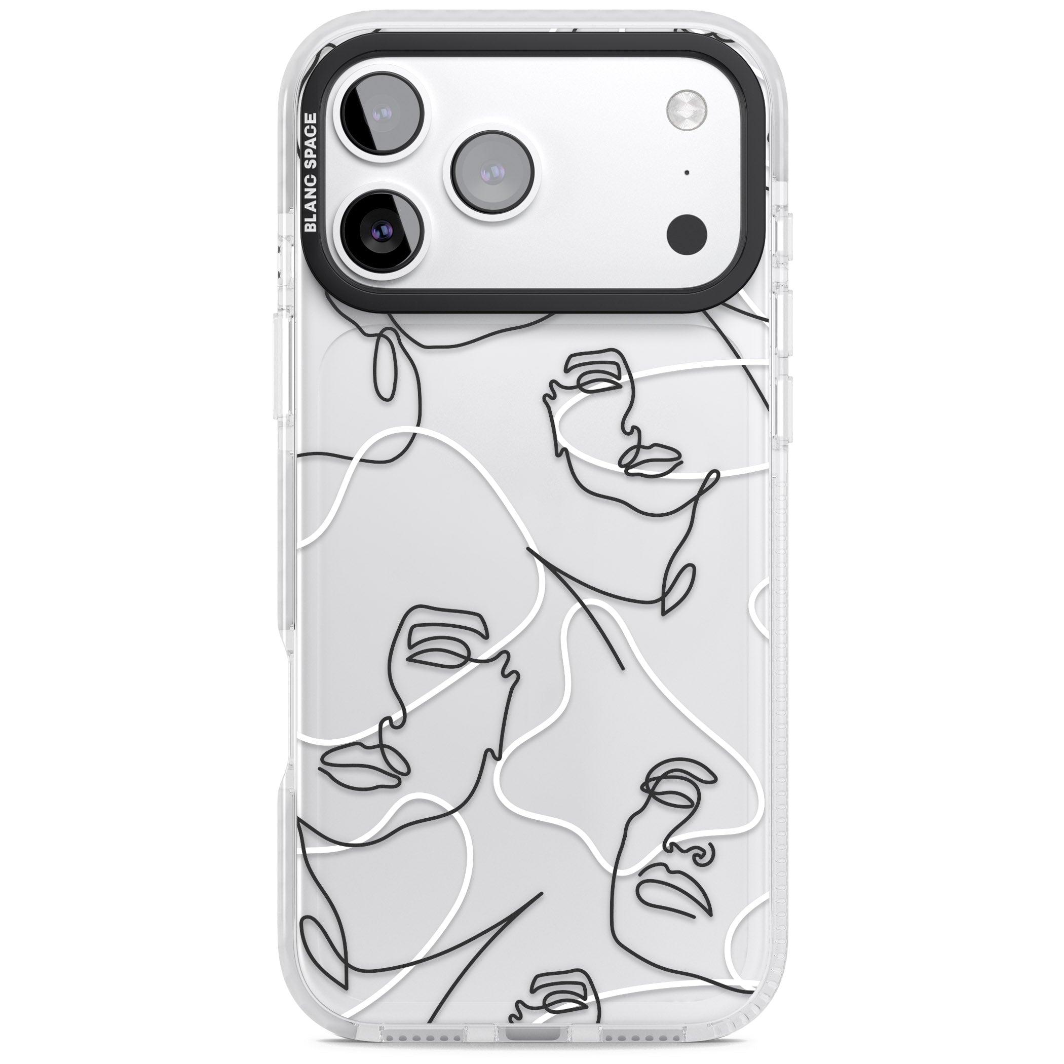 Personalised Abstract Faces iPhone 17 Pro Impact Clear Phone Case