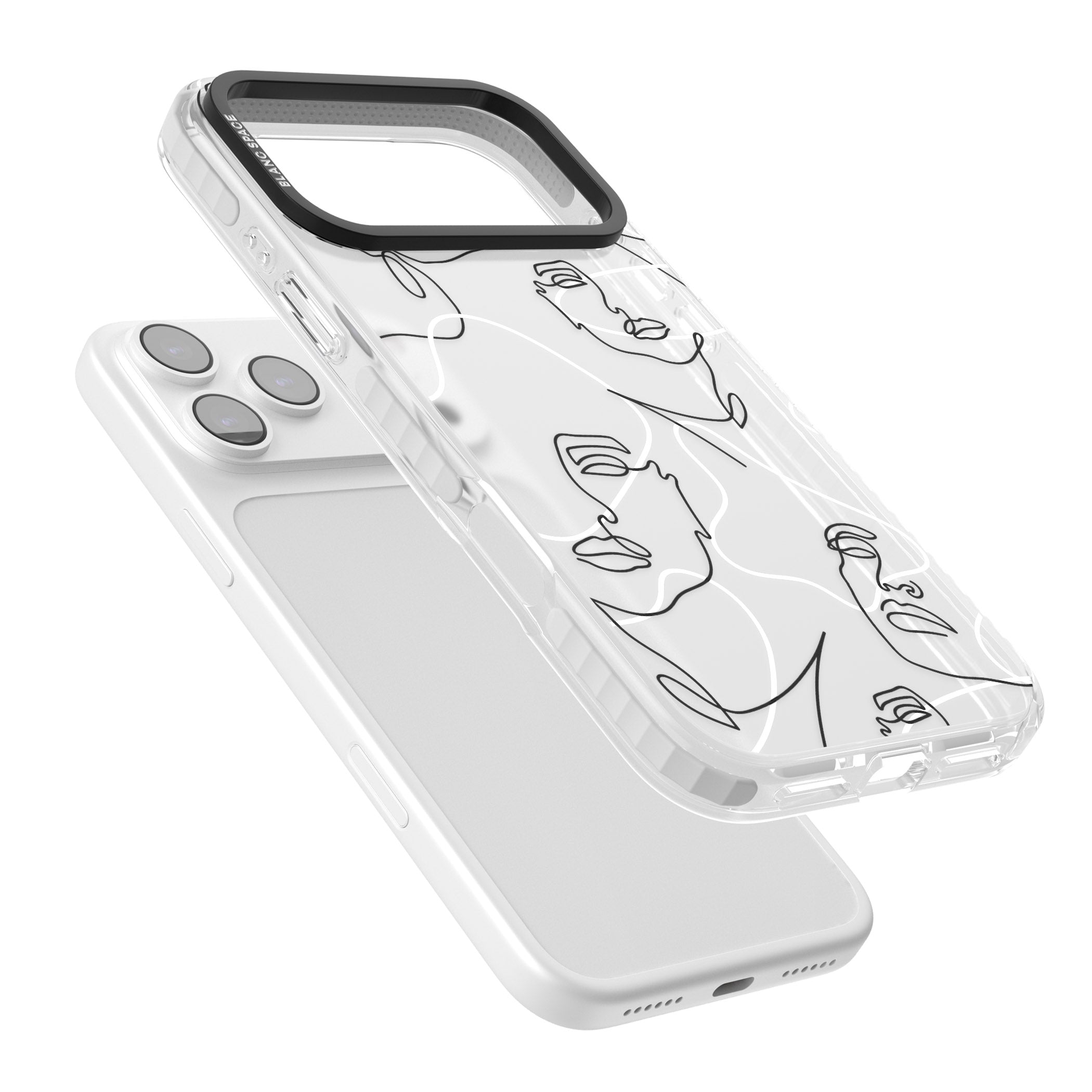 Personalised Abstract Faces iPhone 17 Pro Impact Clear Phone Case Colours