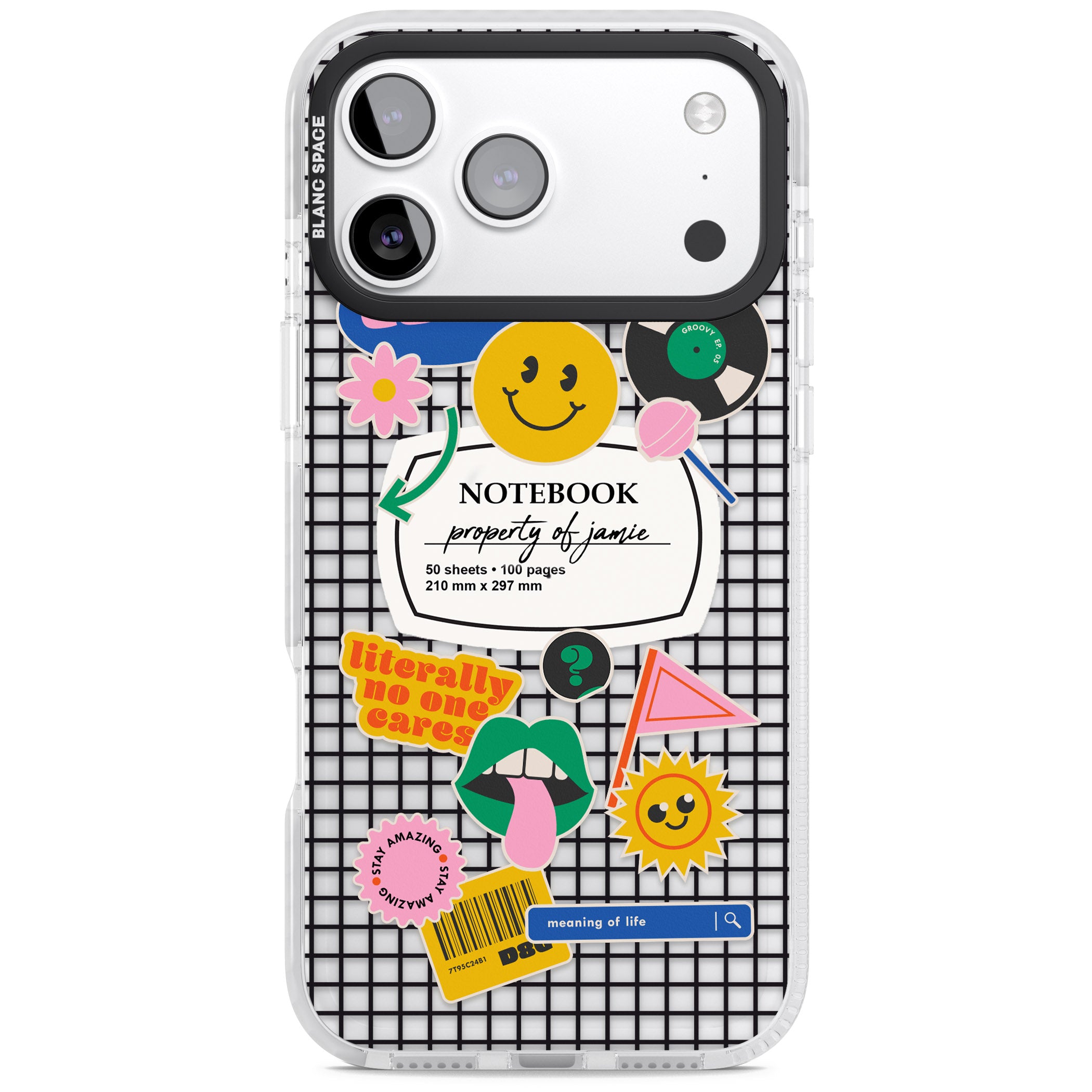 Personalised Sticker Mix Grid iPhone 17 Pro Impact Clear Phone Case