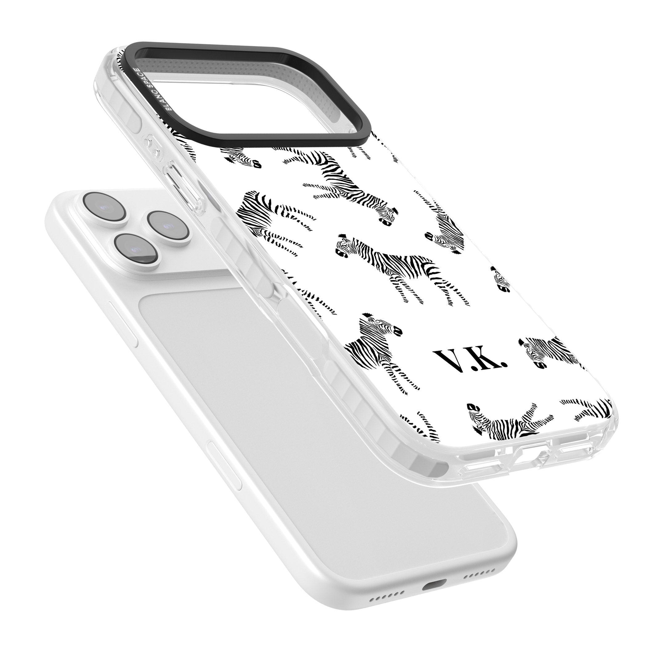 Personalised Zebra Pattern iPhone 17 Pro Impact Clear Phone Case Colours
