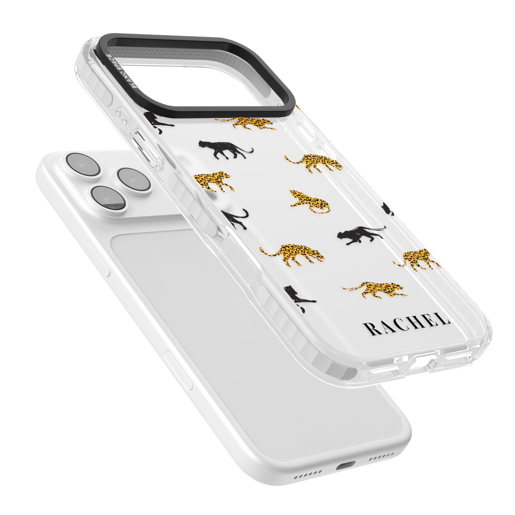 Personalised Jaguar Pattern iPhone 17 Pro Impact Clear Phone Case Colours