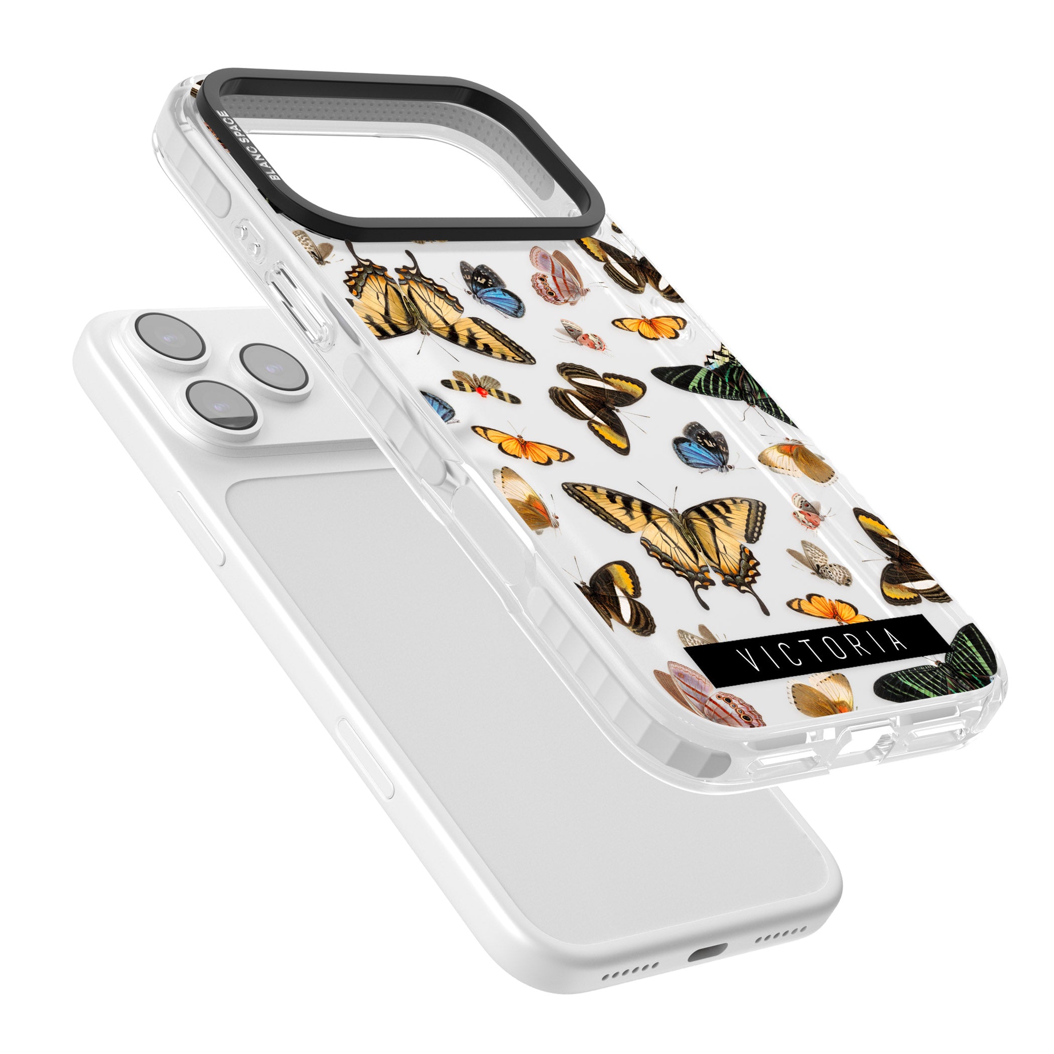 Personalised Butterfly Archive iPhone 17 Pro Impact Clear Phone Case Colours