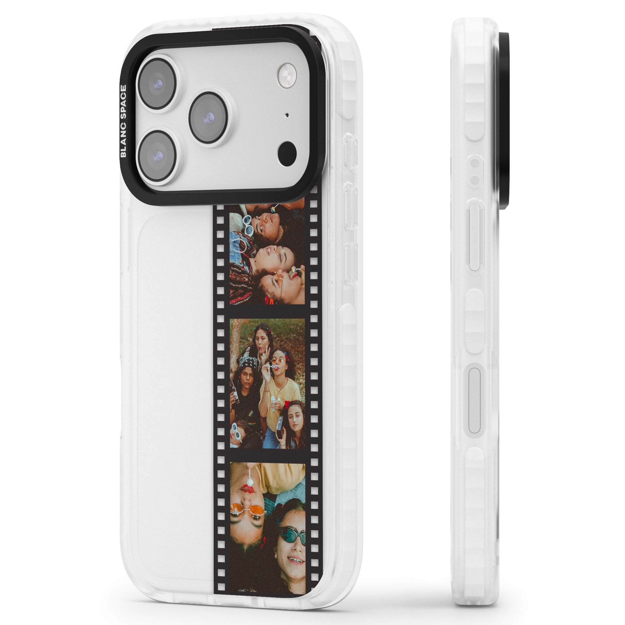 Personalised Photo Film Strip iPhone 17 Pro Impact Clear Phone Case Side Profile