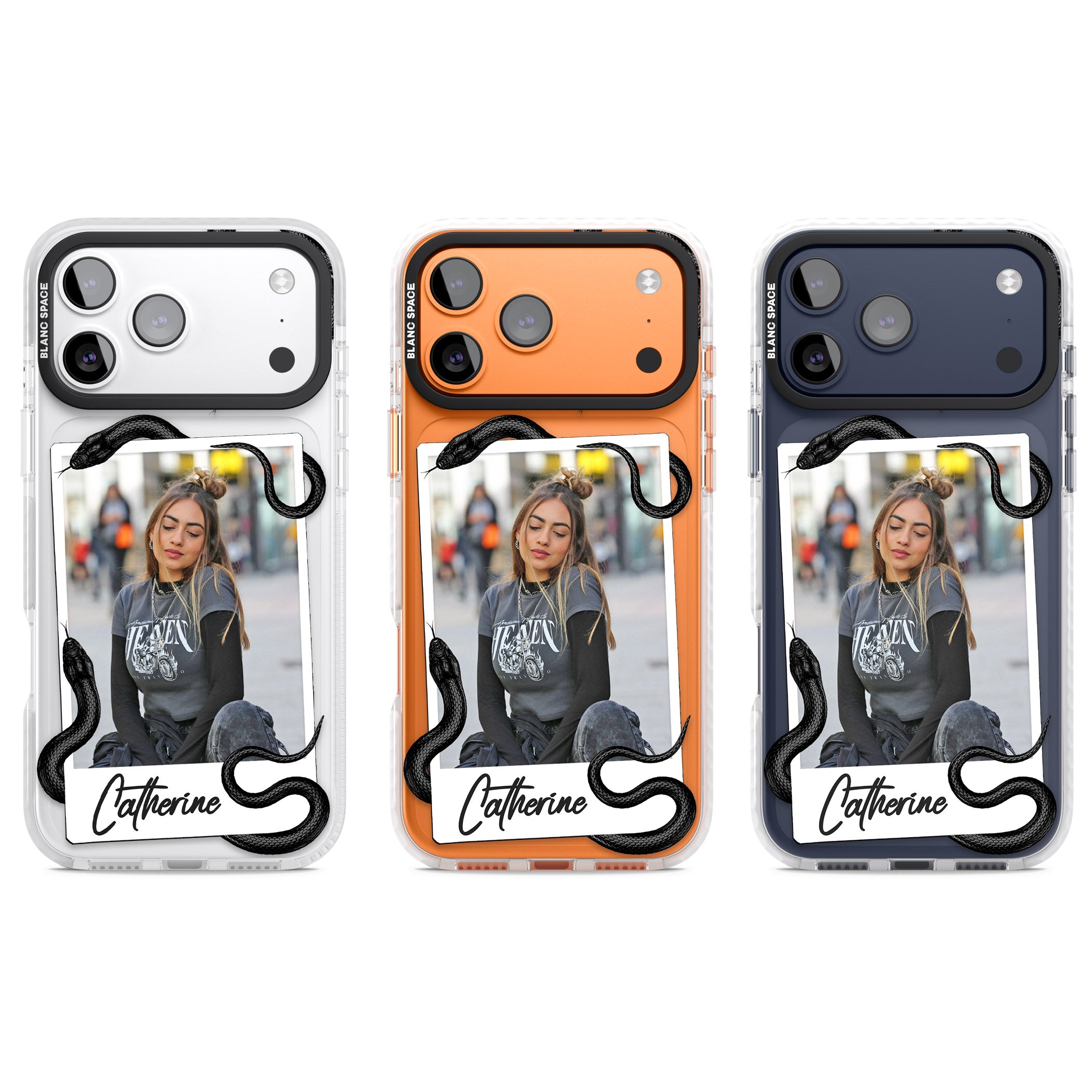 Personalised Snake Instant Photo iPhone 17 Pro Impact Clear Phone Case APT Impact Protection