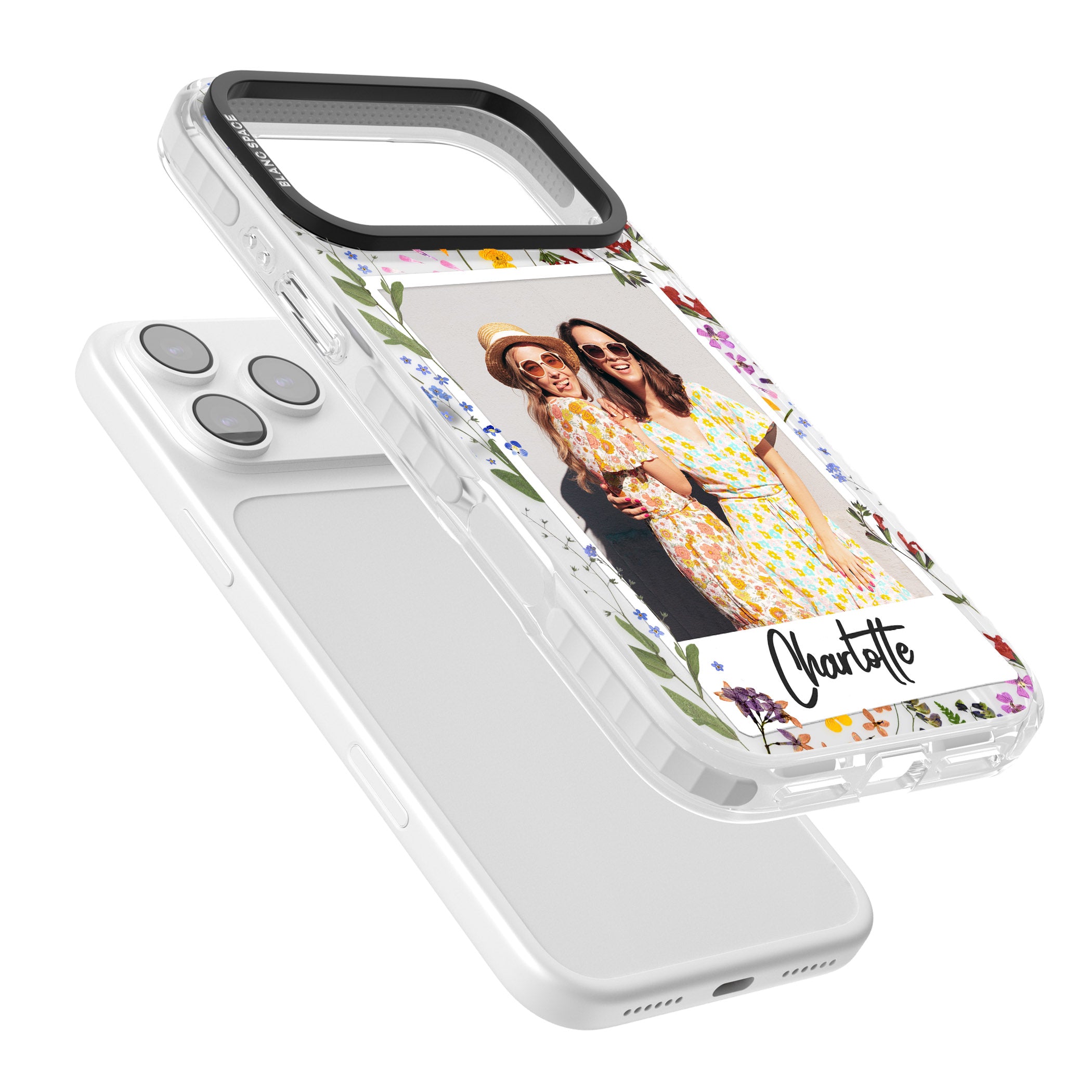 Personalised Wildflower Instant Photo iPhone 17 Pro Impact Clear Phone Case Colours