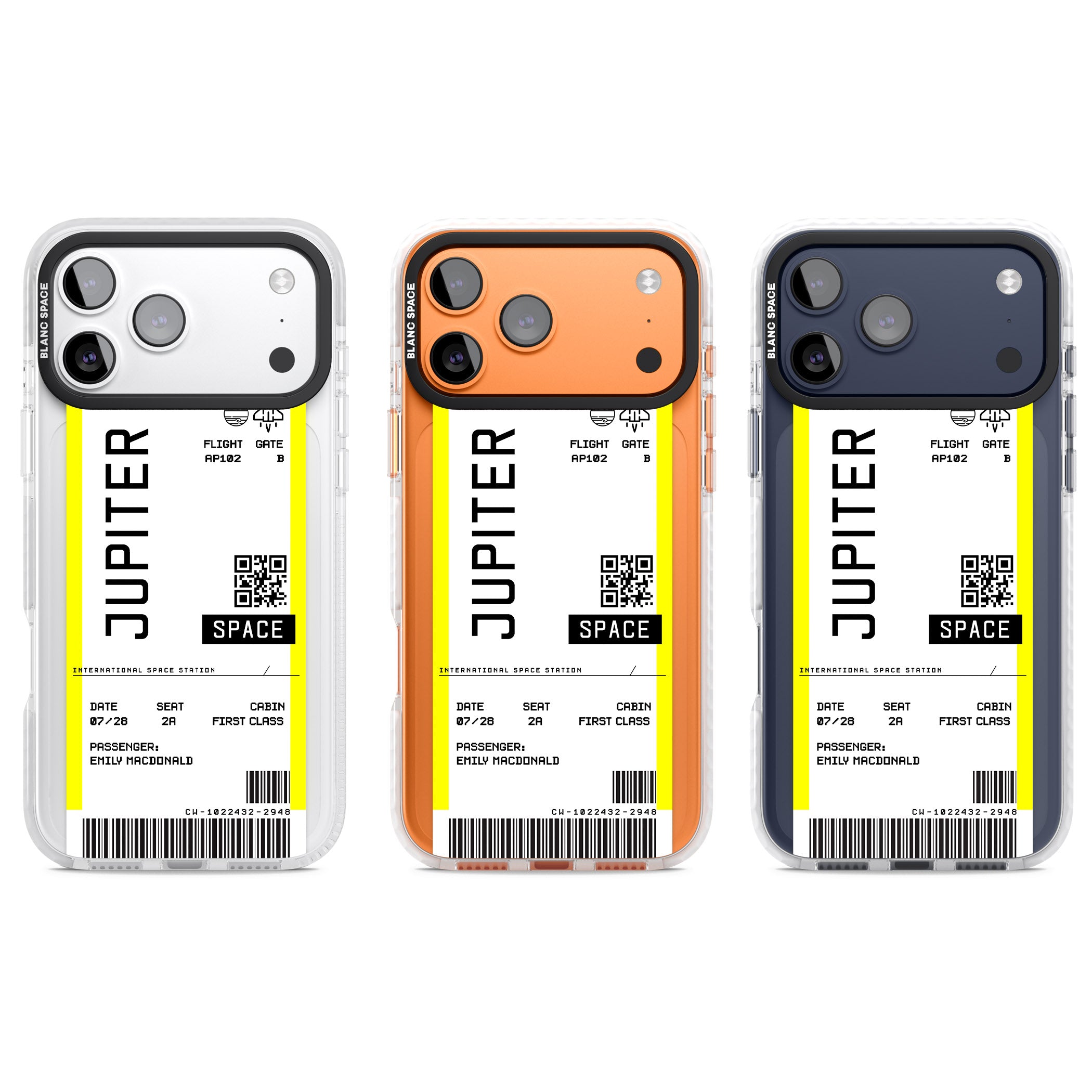 Personalised Jupiter Travel Ticket iPhone 17 Pro Impact Clear Phone Case APT Impact Protection
