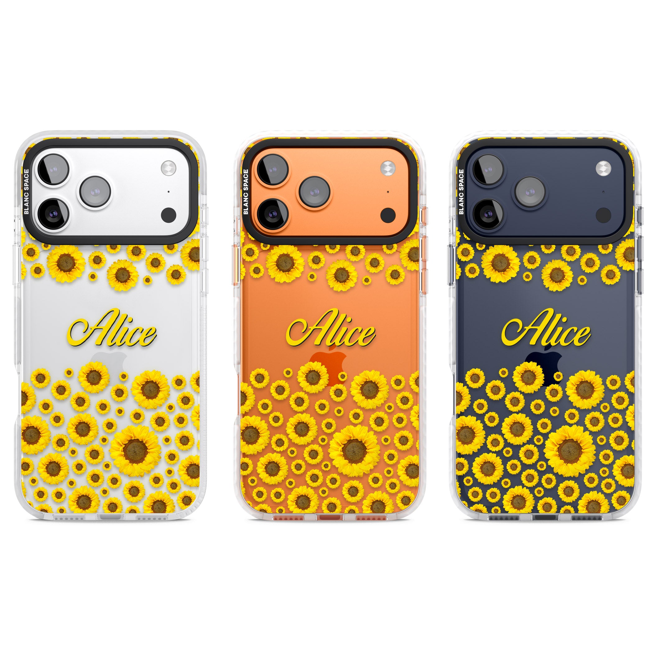 Personalised Sunflowers iPhone 17 Pro Impact Clear Phone Case APT Impact Protection