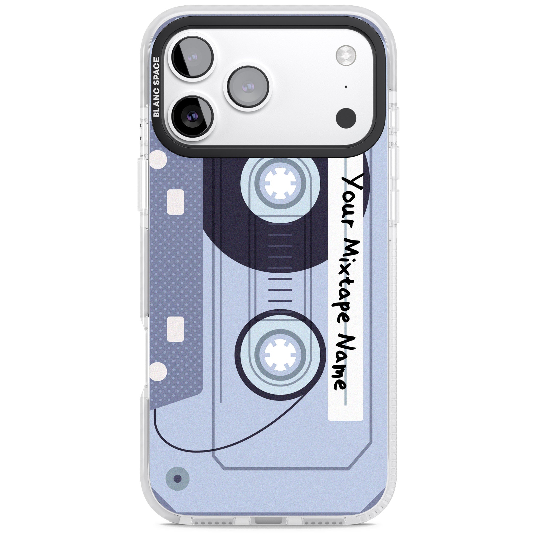 Personalised Retro Mixtape Industrial iPhone 17 Pro Impact Clear Phone Case