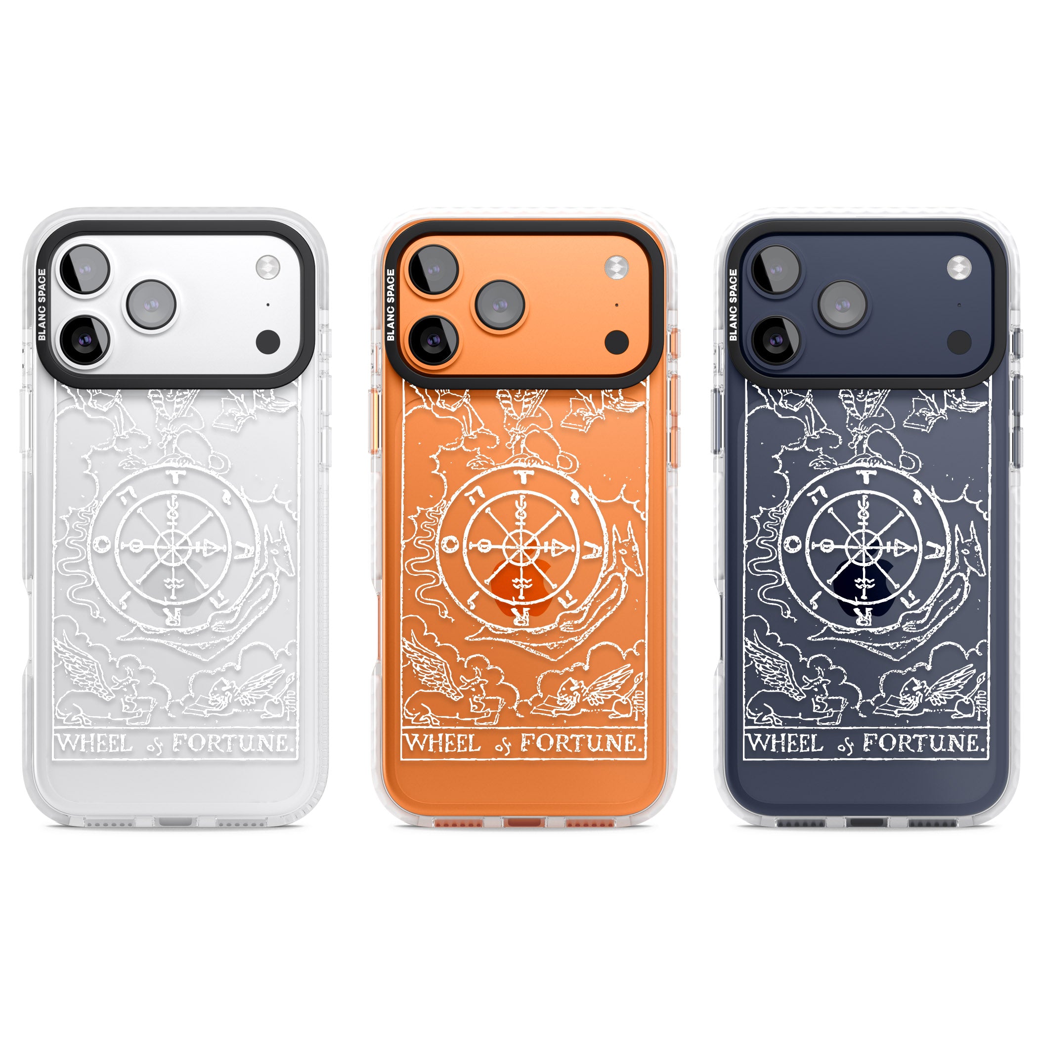 Personalised Wheel Of Fortune Tarot Card (White) iPhone 17 Pro Impact Clear Phone Case APT Impact Protection