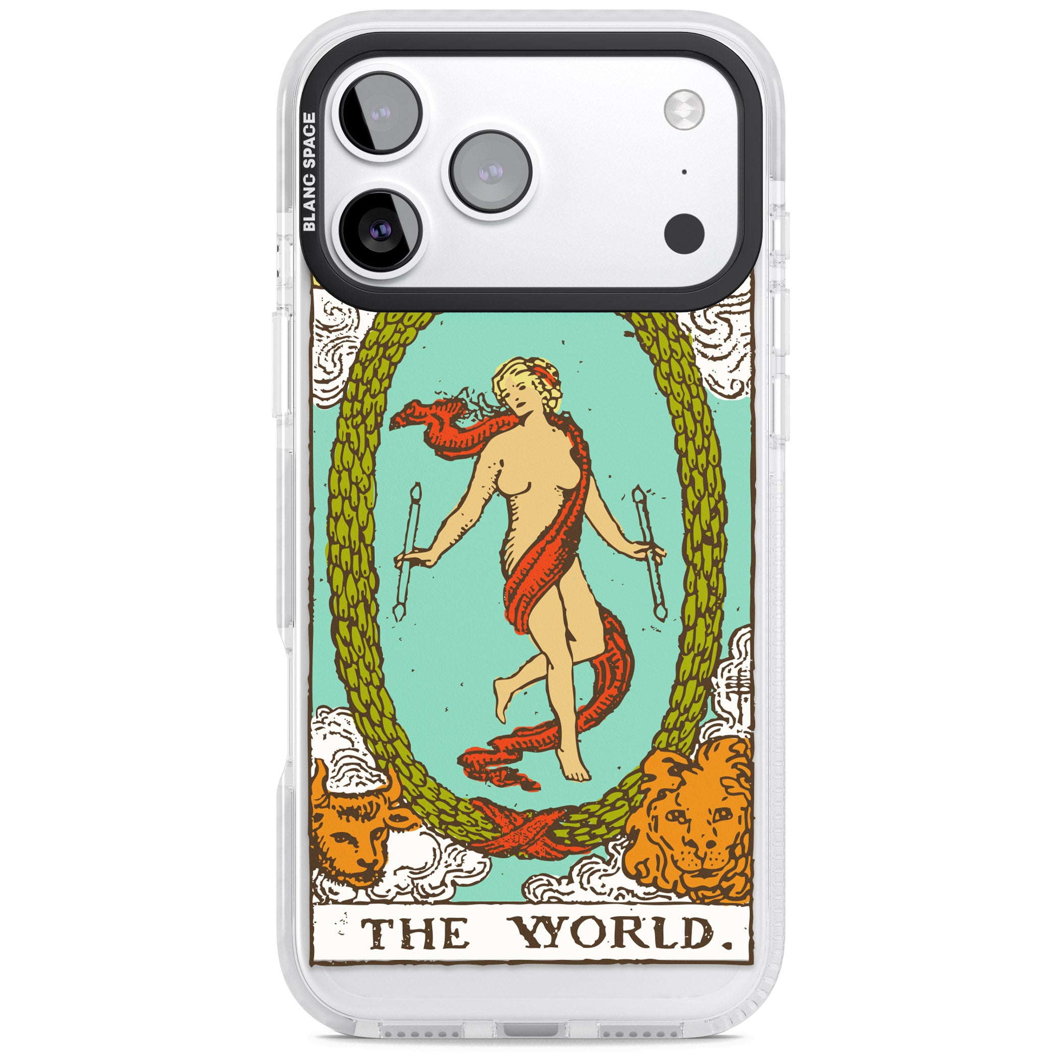 Personalised The World Tarot Card (Color) iPhone 17 Pro Impact Clear Phone Case