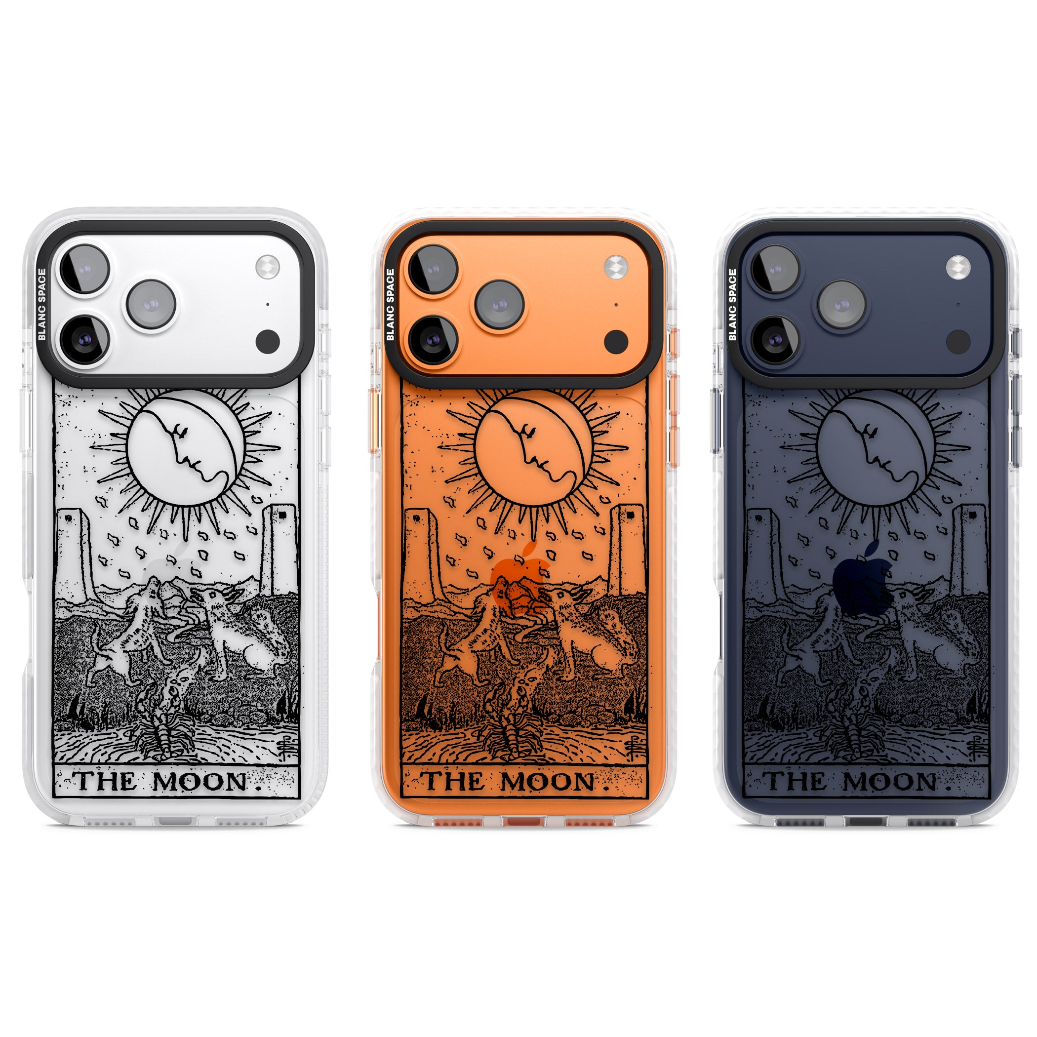 Personalised The Moon Tarot Card (Clear) iPhone 17 Pro Impact Clear Phone Case APT Impact Protection