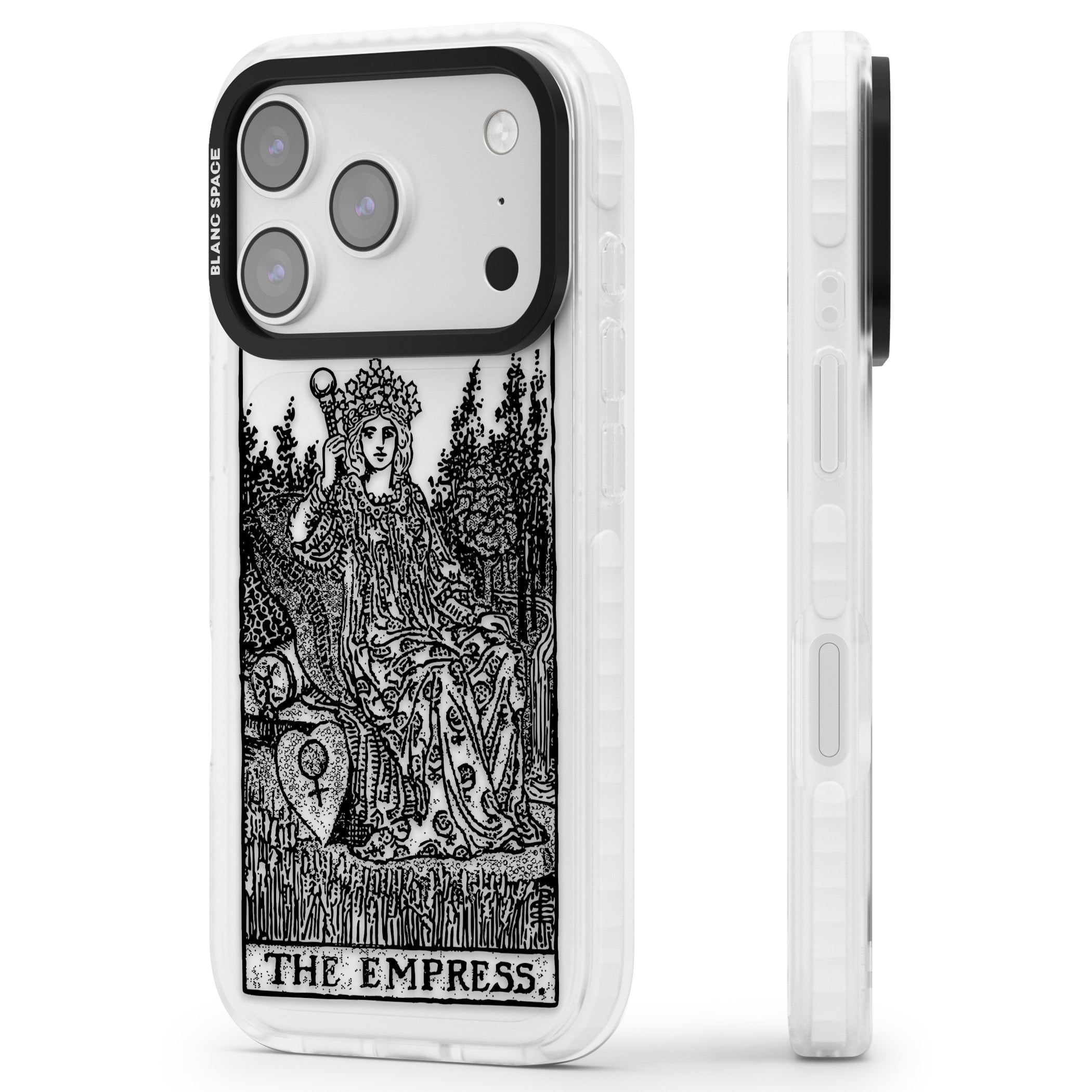 Personalised The Empress Tarot Card (Clear) iPhone 17 Pro Impact Clear Phone Case Side Profile