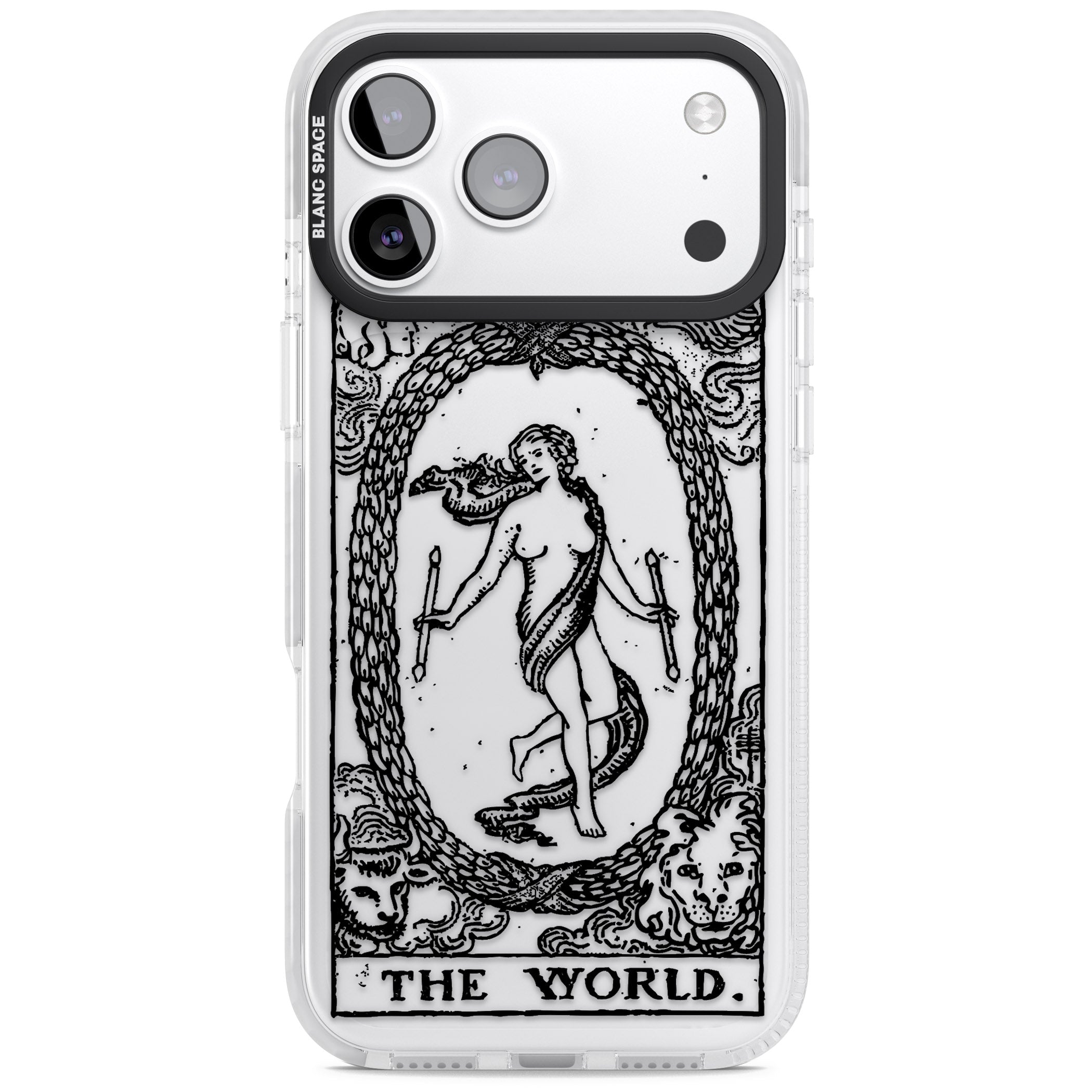 Personalised The World Tarot Card (Clear) iPhone 17 Pro Impact Clear Phone Case