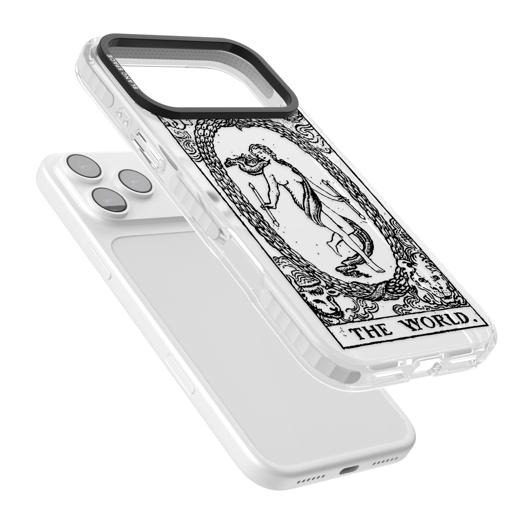 Personalised The World Tarot Card (Clear) iPhone 17 Pro Impact Clear Phone Case Colours