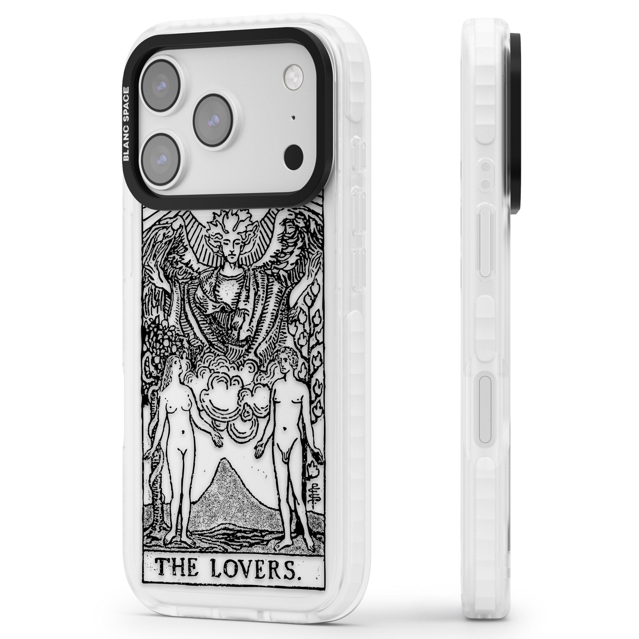 Personalised The Lovers Tarot Card (Clear) iPhone 17 Pro Max Impact Clear Phone Case Side Profile