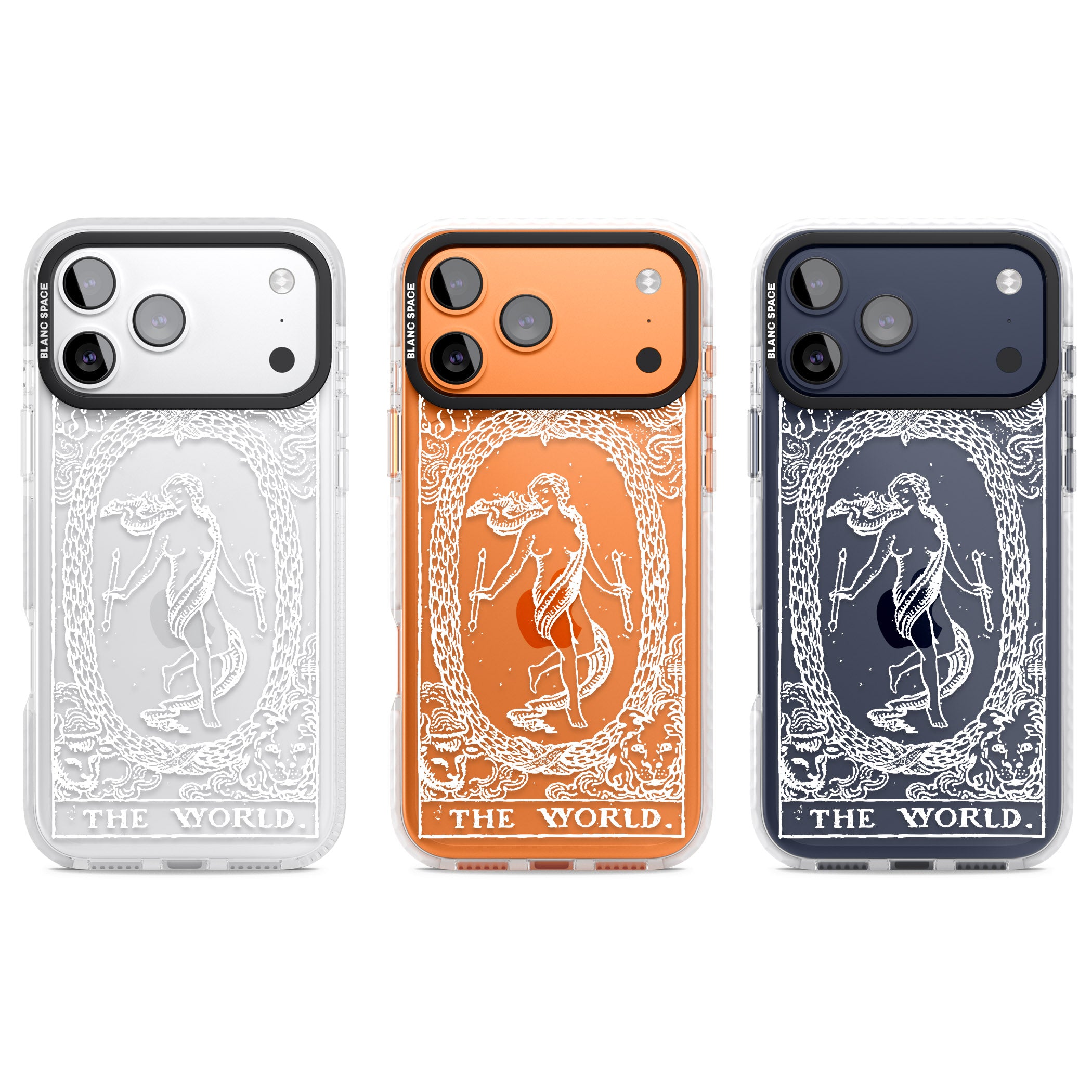 Personalised The World Tarot Card (White) iPhone 17 Pro Impact Clear Phone Case APT Impact Protection