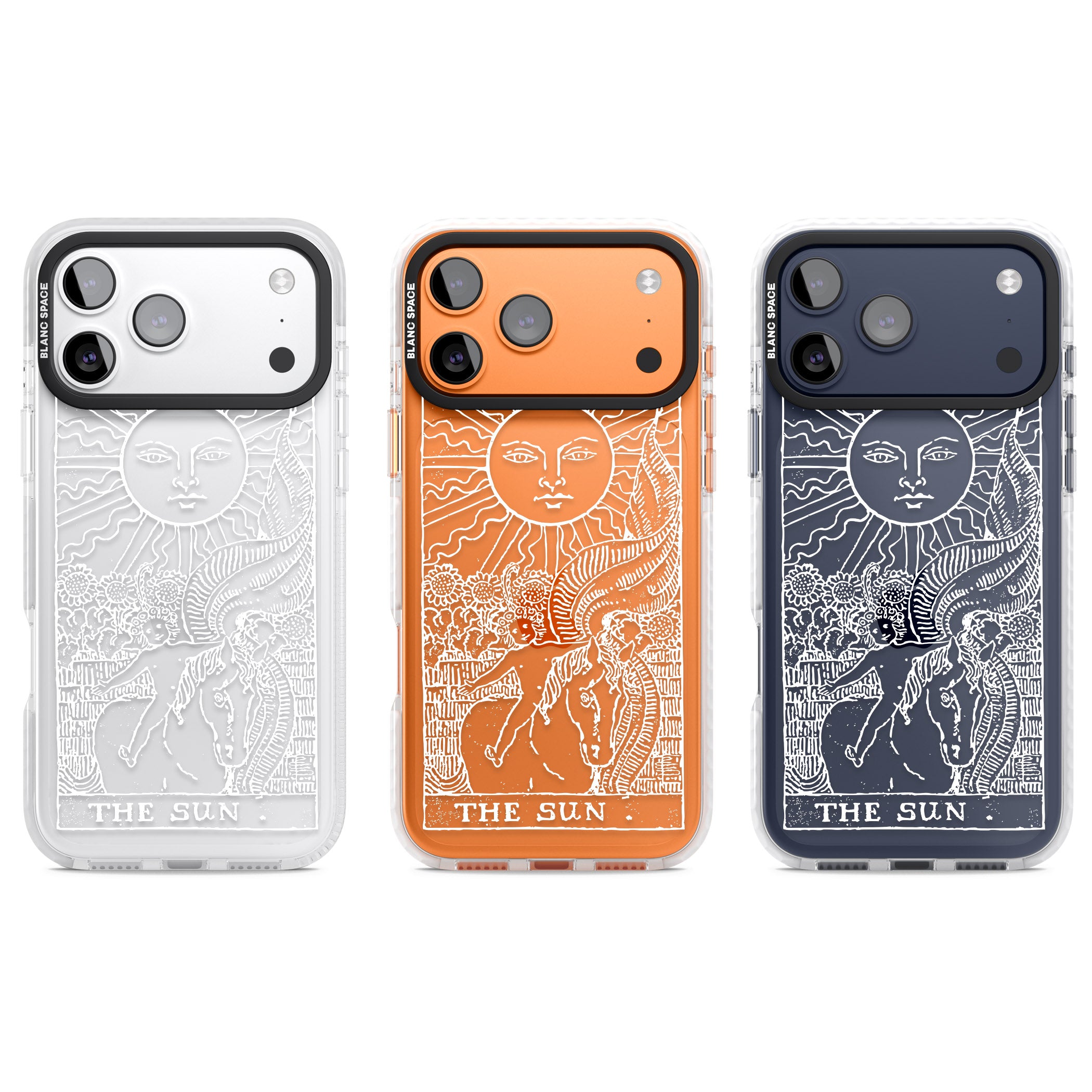 Personalised The Sun Tarot Card (White) iPhone 17 Pro Impact Clear Phone Case APT Impact Protection