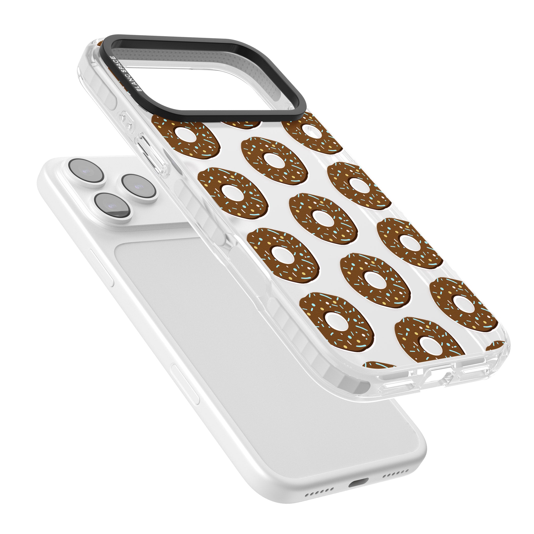 Chocolate Donut Pattern iPhone 17 Pro Impact Clear Phone Case Colours