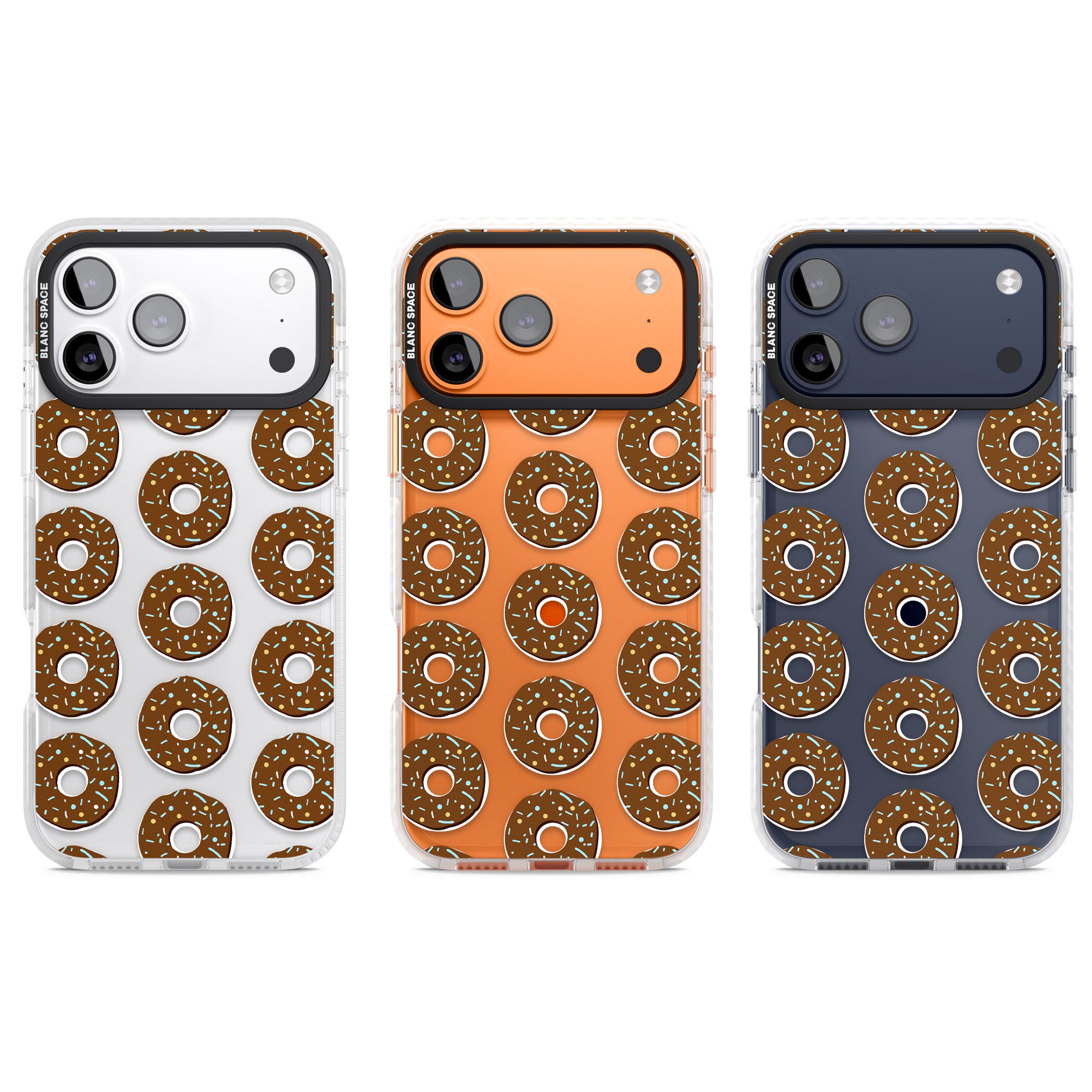 Chocolate Donut Pattern iPhone 17 Pro Impact Clear Phone Case APT Impact Protection