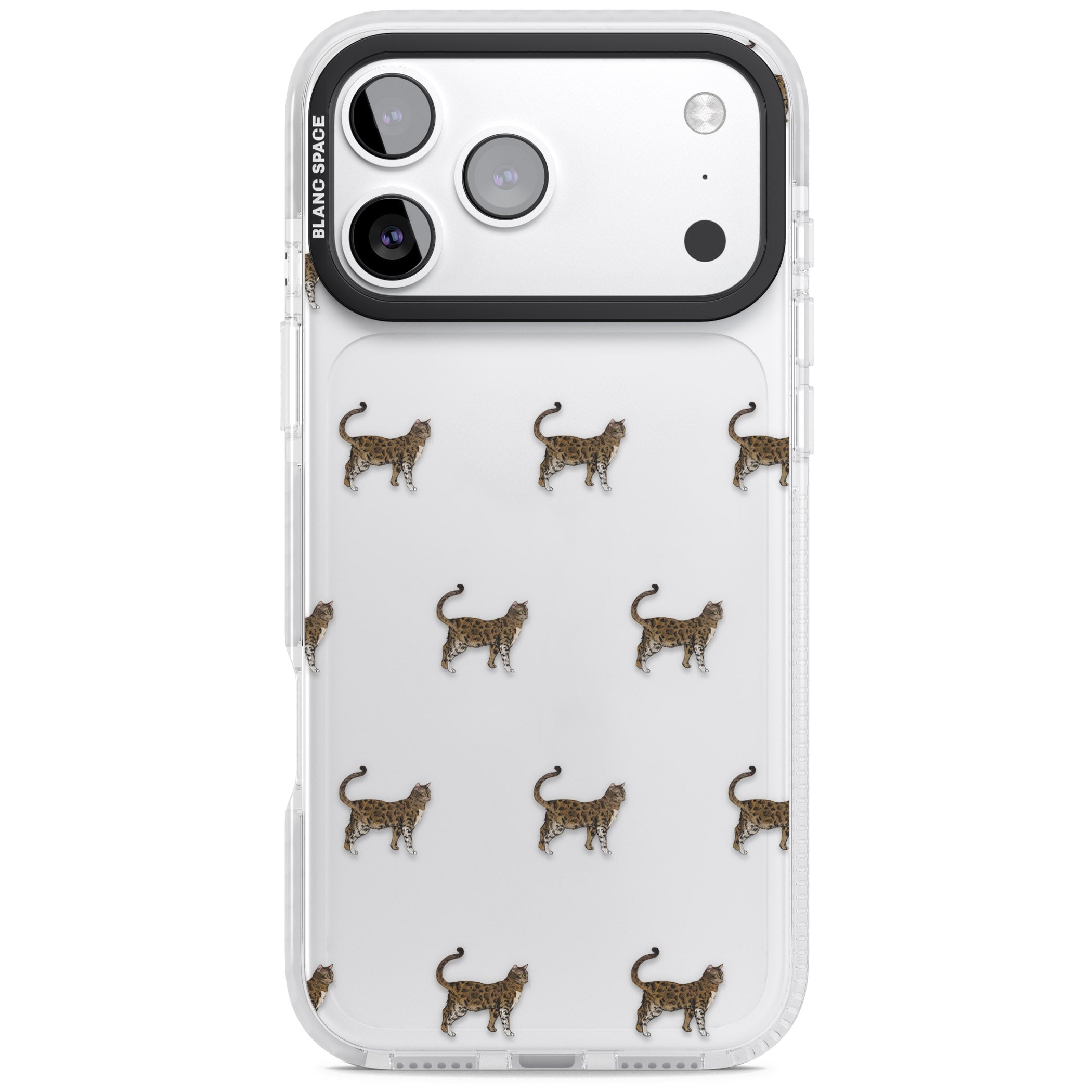 Bengal Cat Pattern iPhone 17 Pro Impact Clear Phone Case