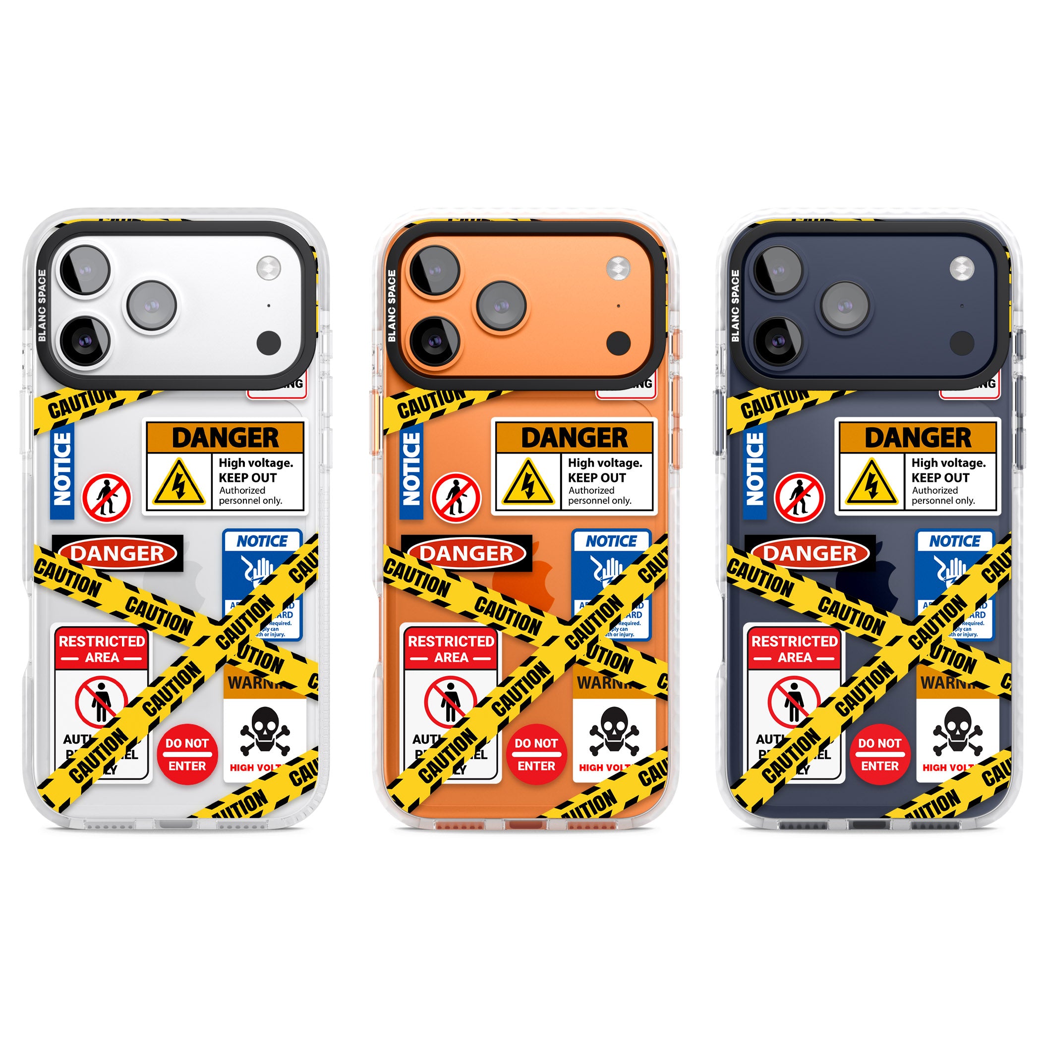 Caution Sign iPhone 17 Pro Impact Clear Phone Case APT Impact Protection