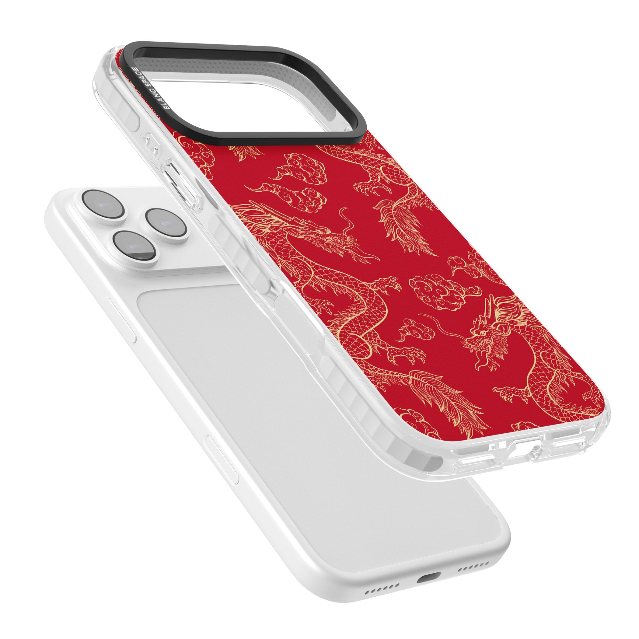 Red And Gold Dragon Pattern iPhone 17 Pro Impact Clear Phone Case Colours