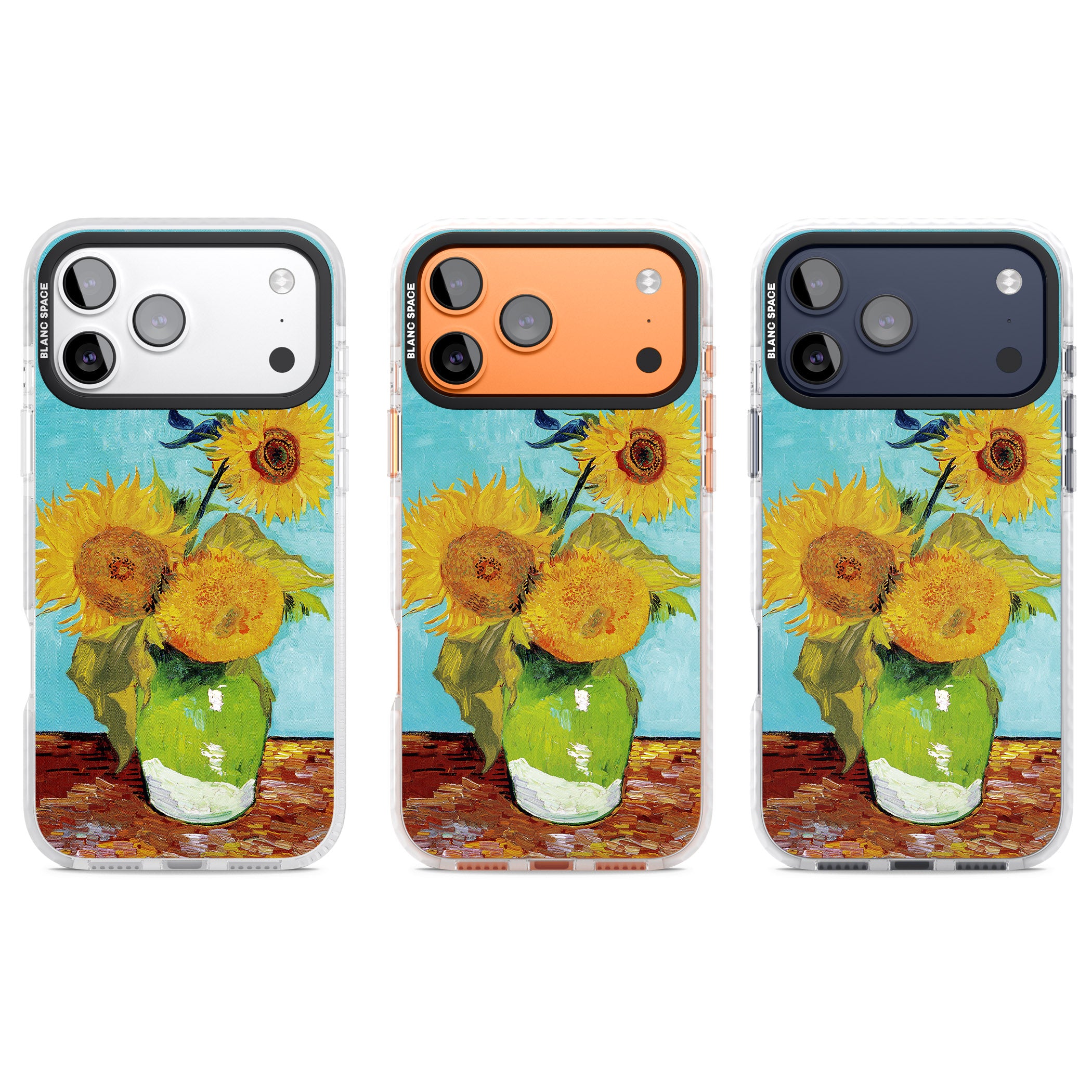 Vase With Three Sunflowers iPhone 17 Pro Impact Clear Phone Case APT Impact Protection