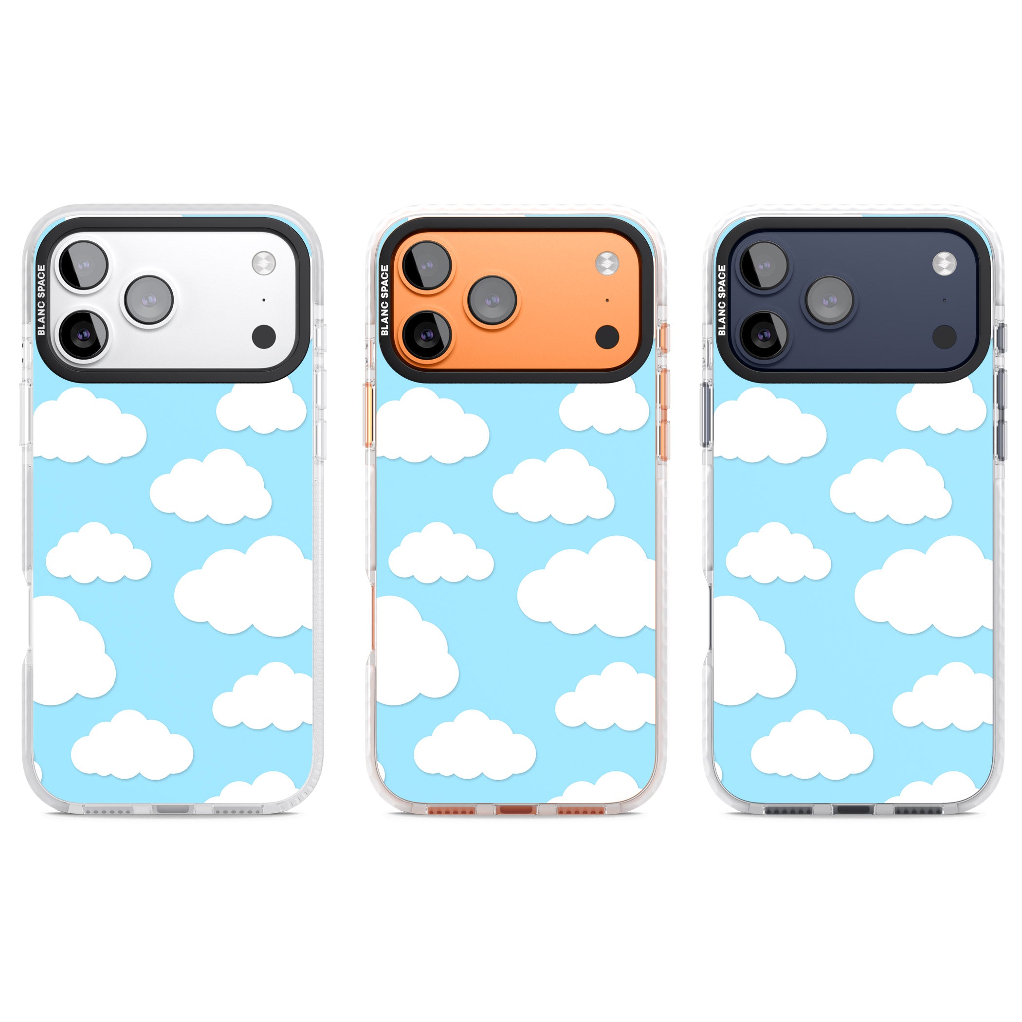 Blue Sky & Clouds Pattern iPhone 17 Pro Impact Clear Phone Case APT Impact Protection