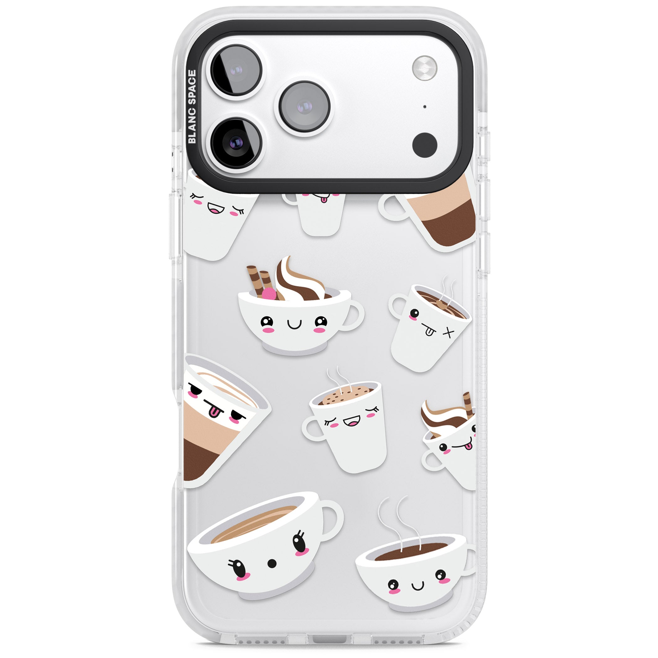 Coffee Faces iPhone 17 Pro Impact Clear Phone Case