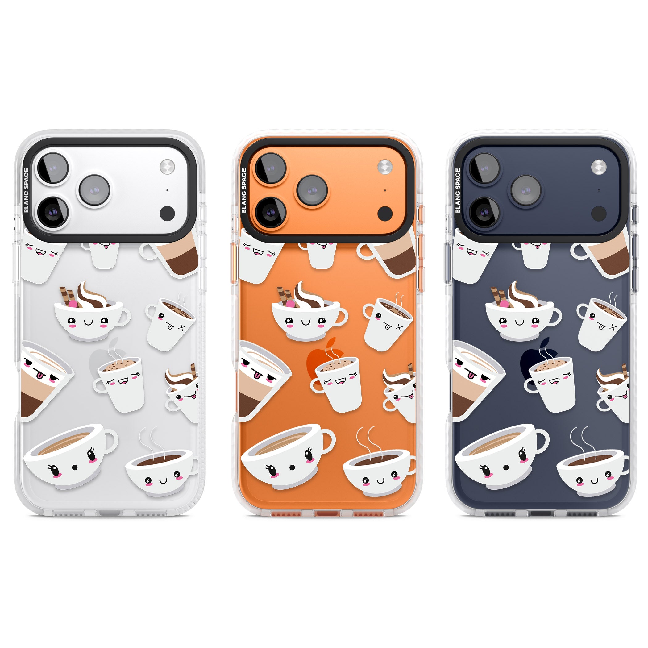 Coffee Faces iPhone 17 Pro Impact Clear Phone Case APT Impact Protection