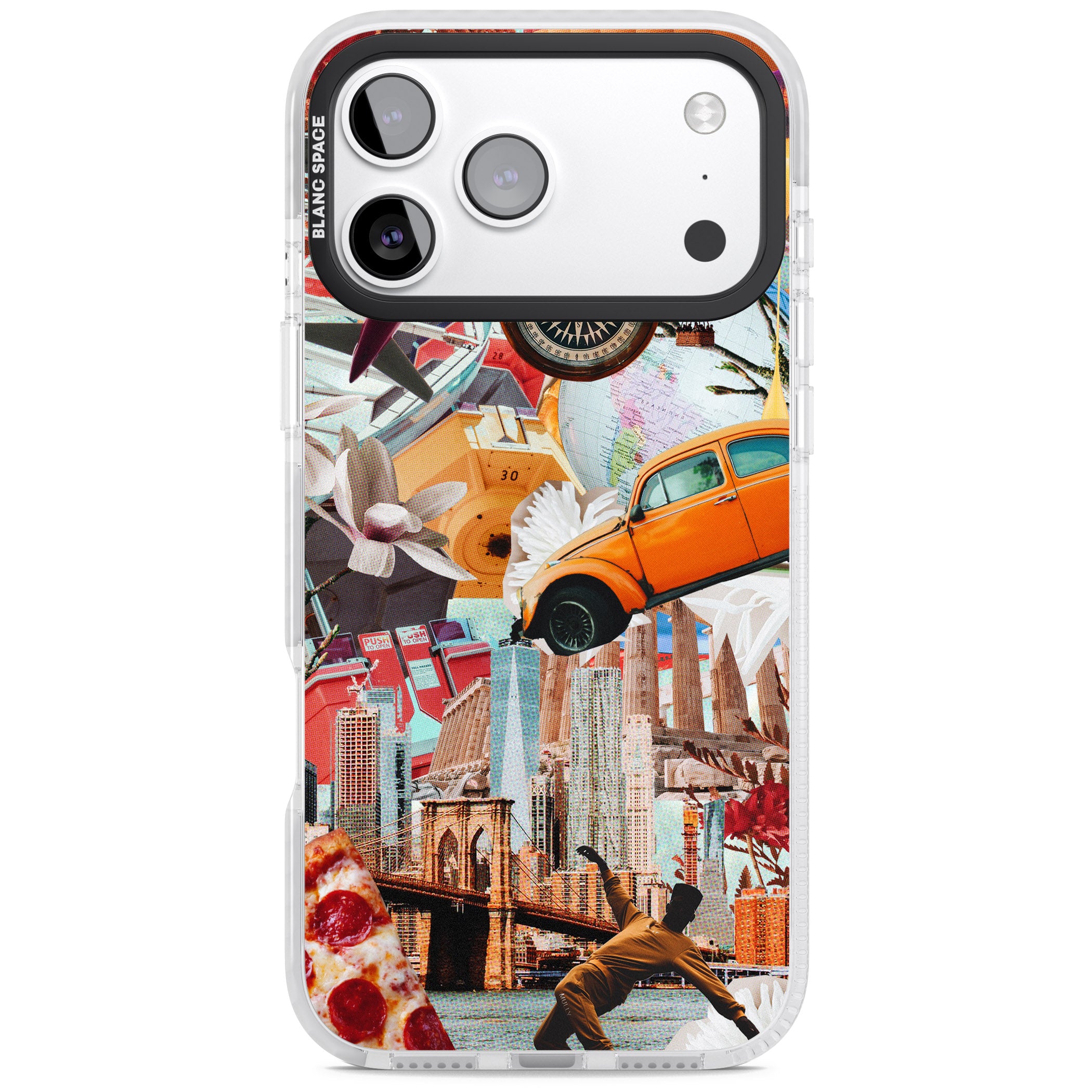Bold New York Collage iPhone 17 Pro Impact Clear Phone Case