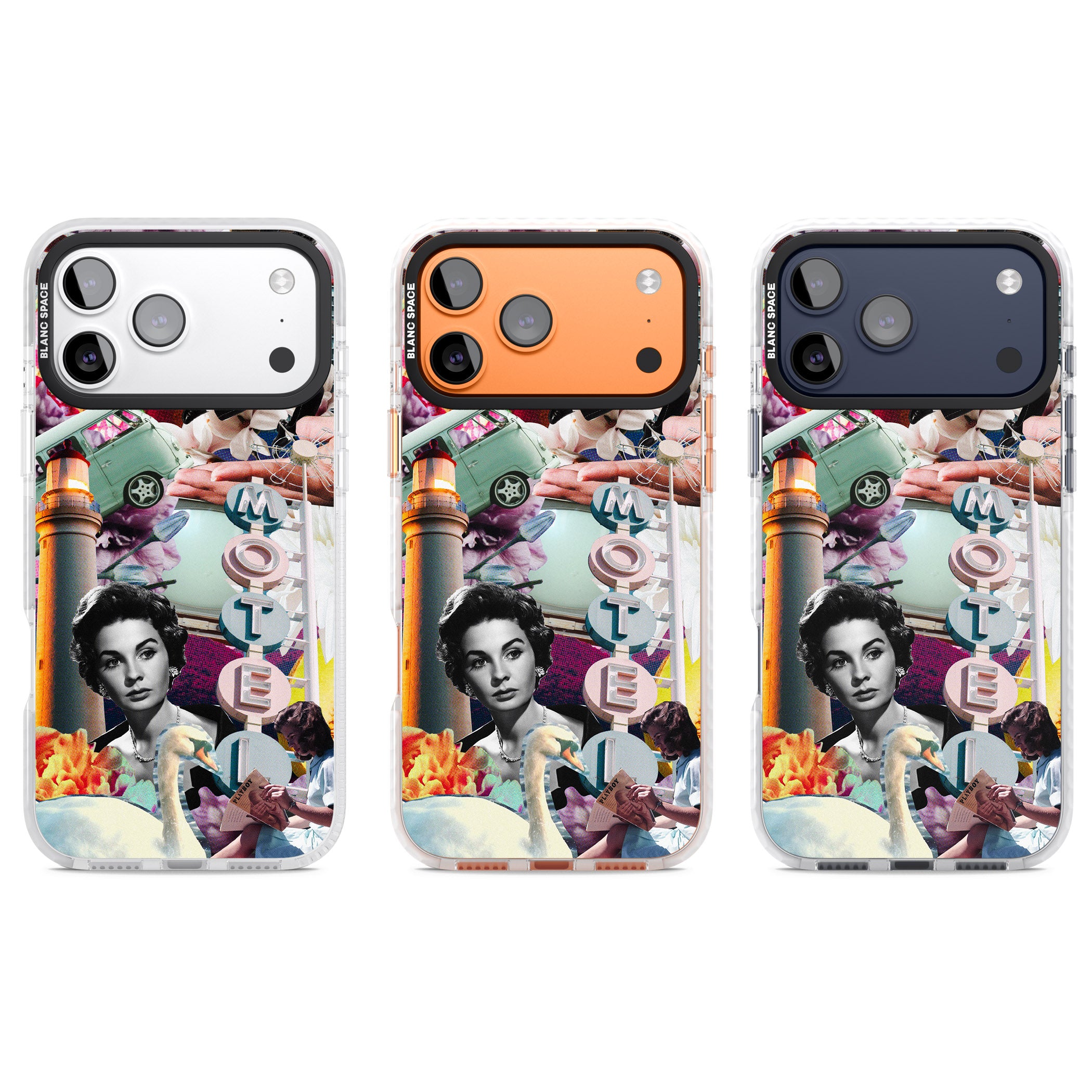 Retro Motel Collage iPhone 17 Pro Impact Clear Phone Case APT Impact Protection