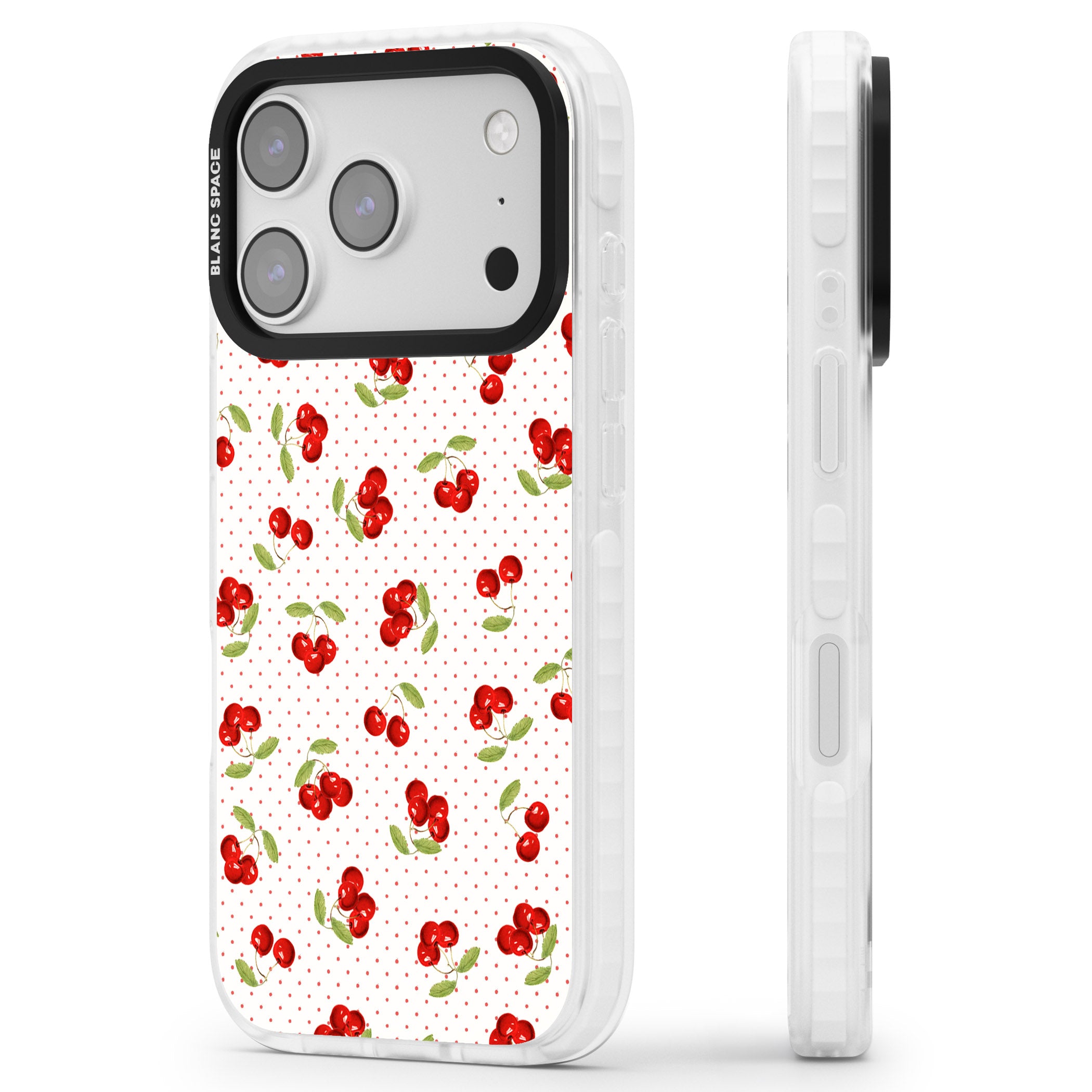Cherry Picking iPhone 17 Pro Impact Clear Phone Case Side Profile